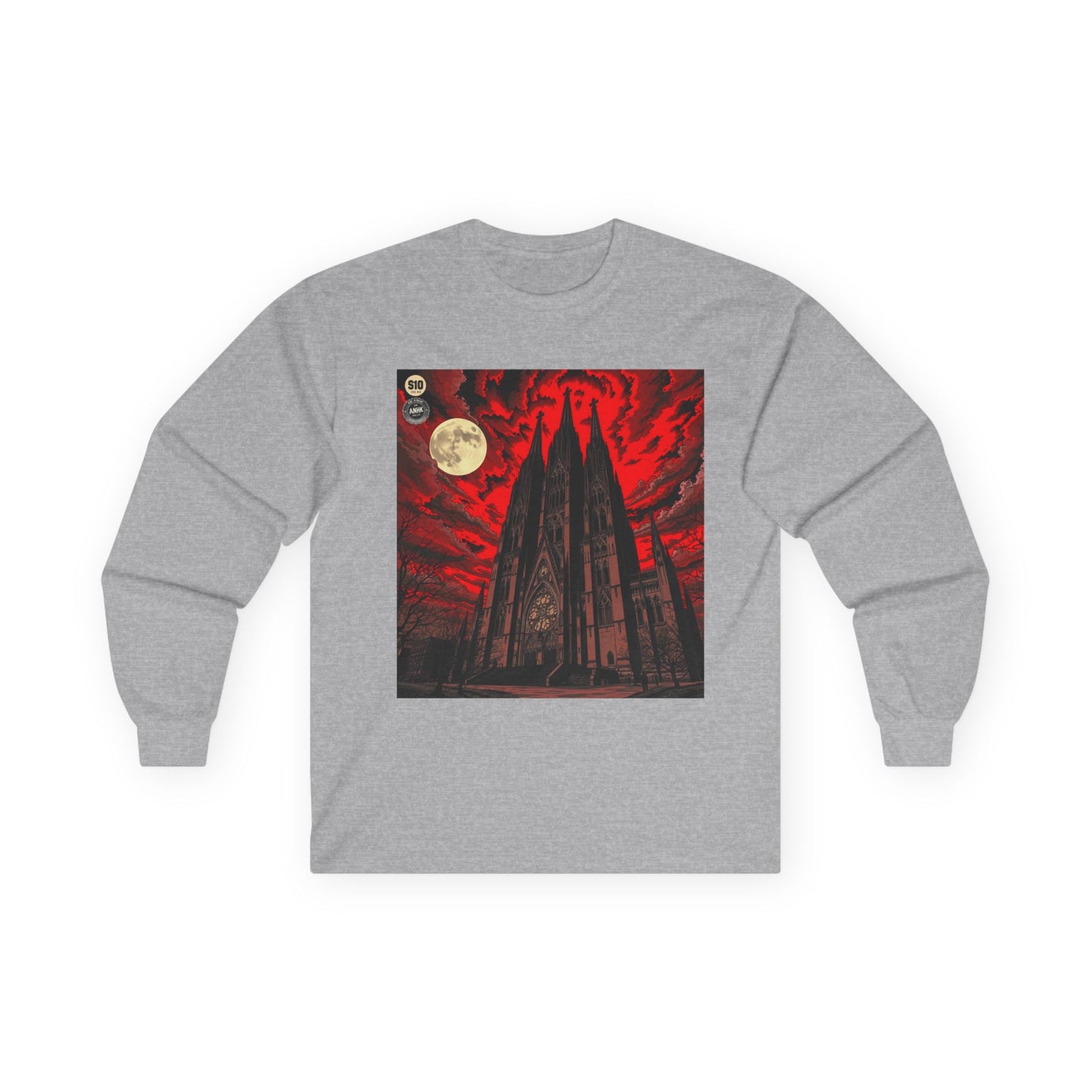 Moody Tee Gothic Moonrise Cathedral Long Sleeve Tee