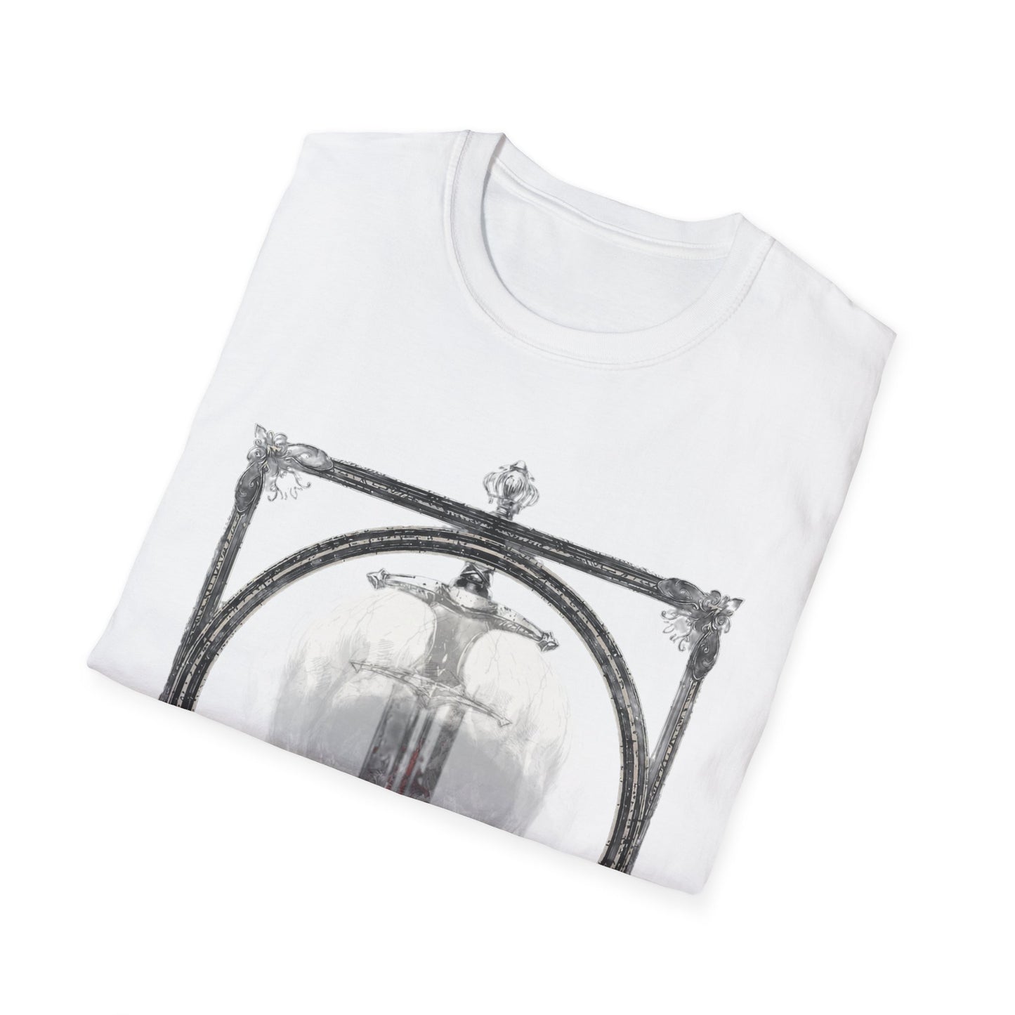 Skelly Goth Franed Sword Through Skull Graphic Tee