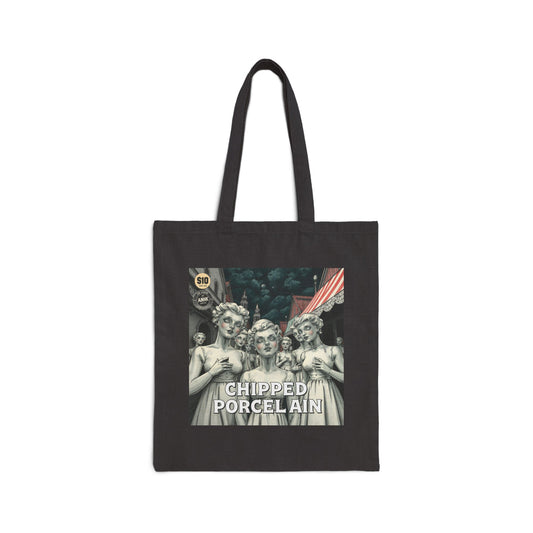 Vintage-Inspired Chipped Porcelain Tote Bag
