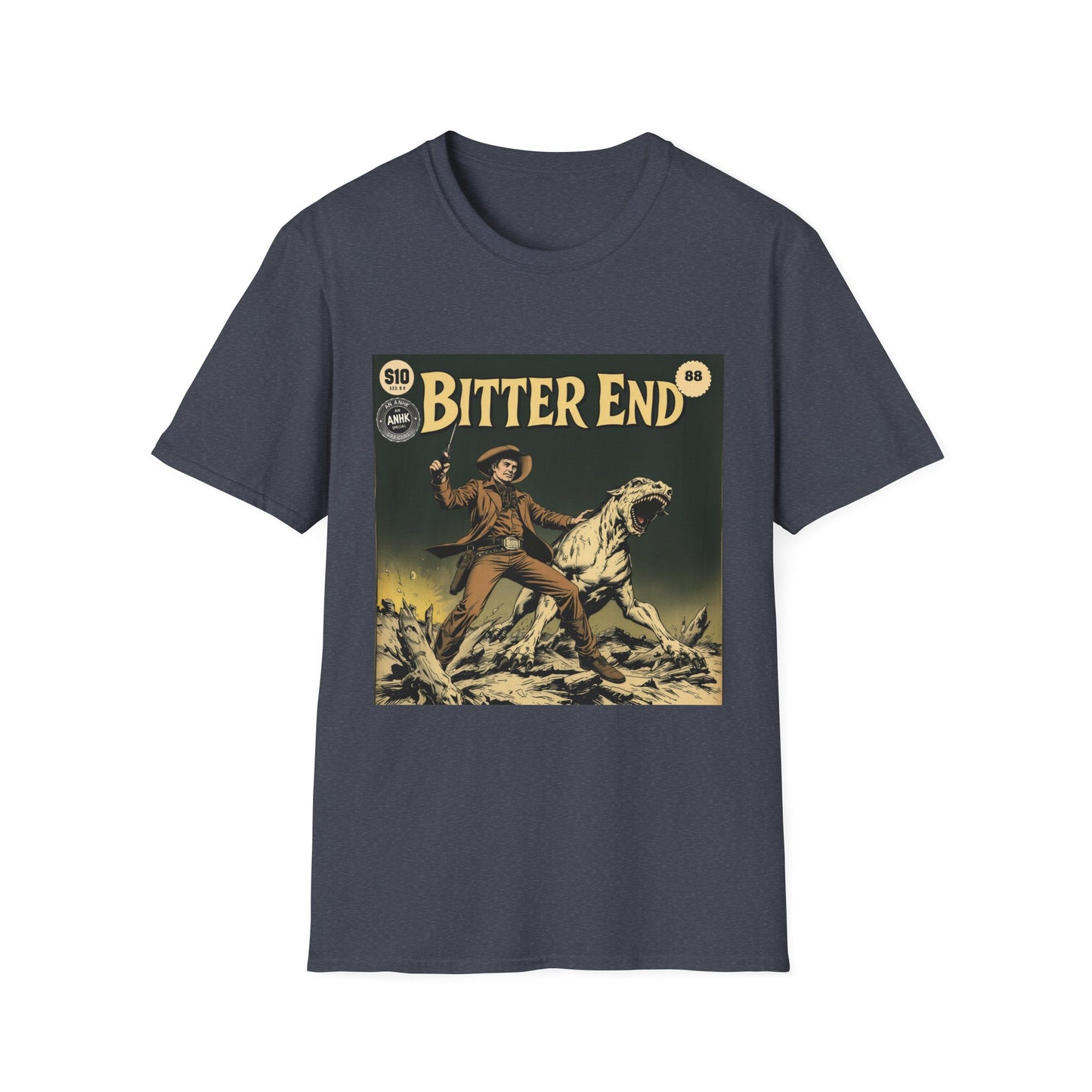 Vintage Comic Cover Western 'Bitter End' Graphic T-Shirt