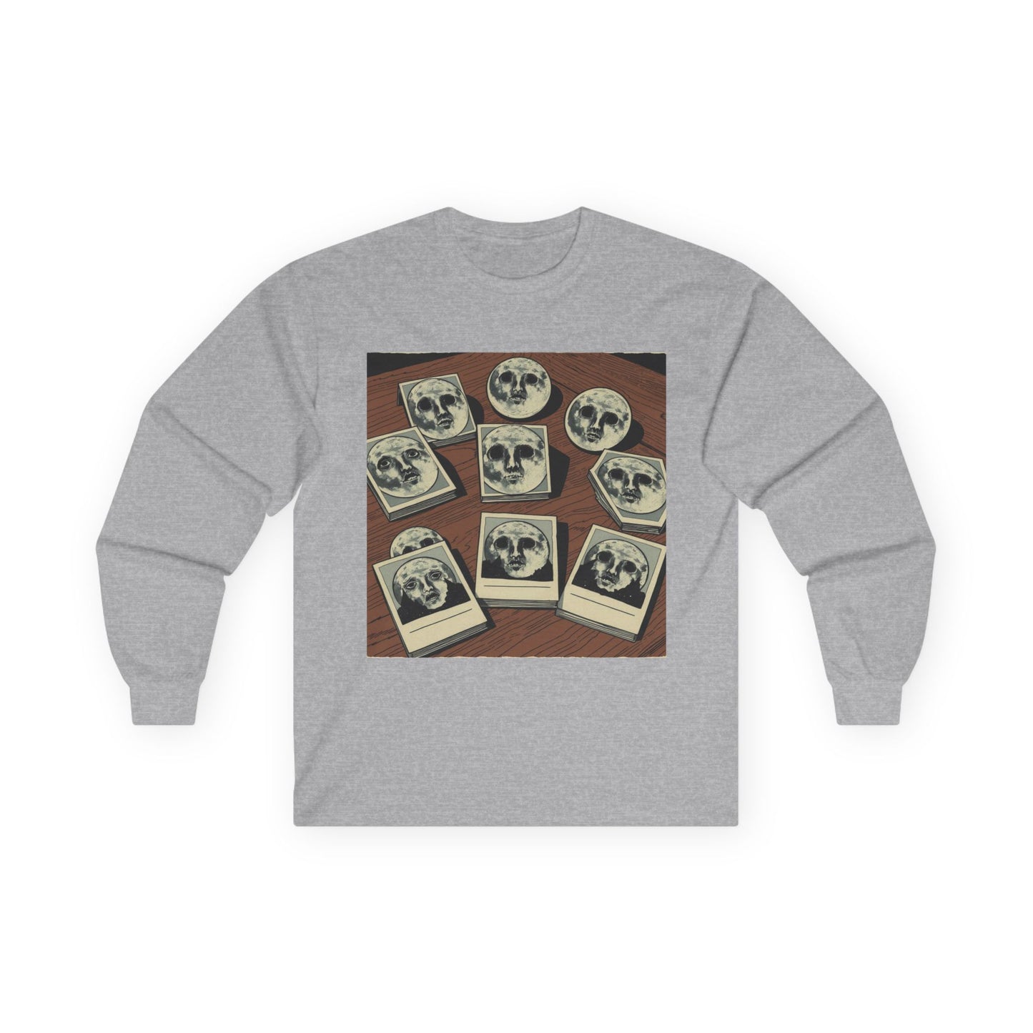 Vintage Comic Cover-Inspired 'Moon Cards' Long Sleeve Tee