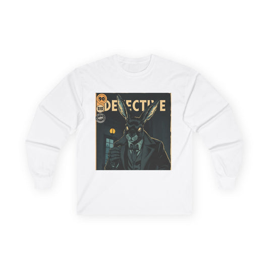Vintage Comic Cover Detective Rabbit Long Sleeve Tee