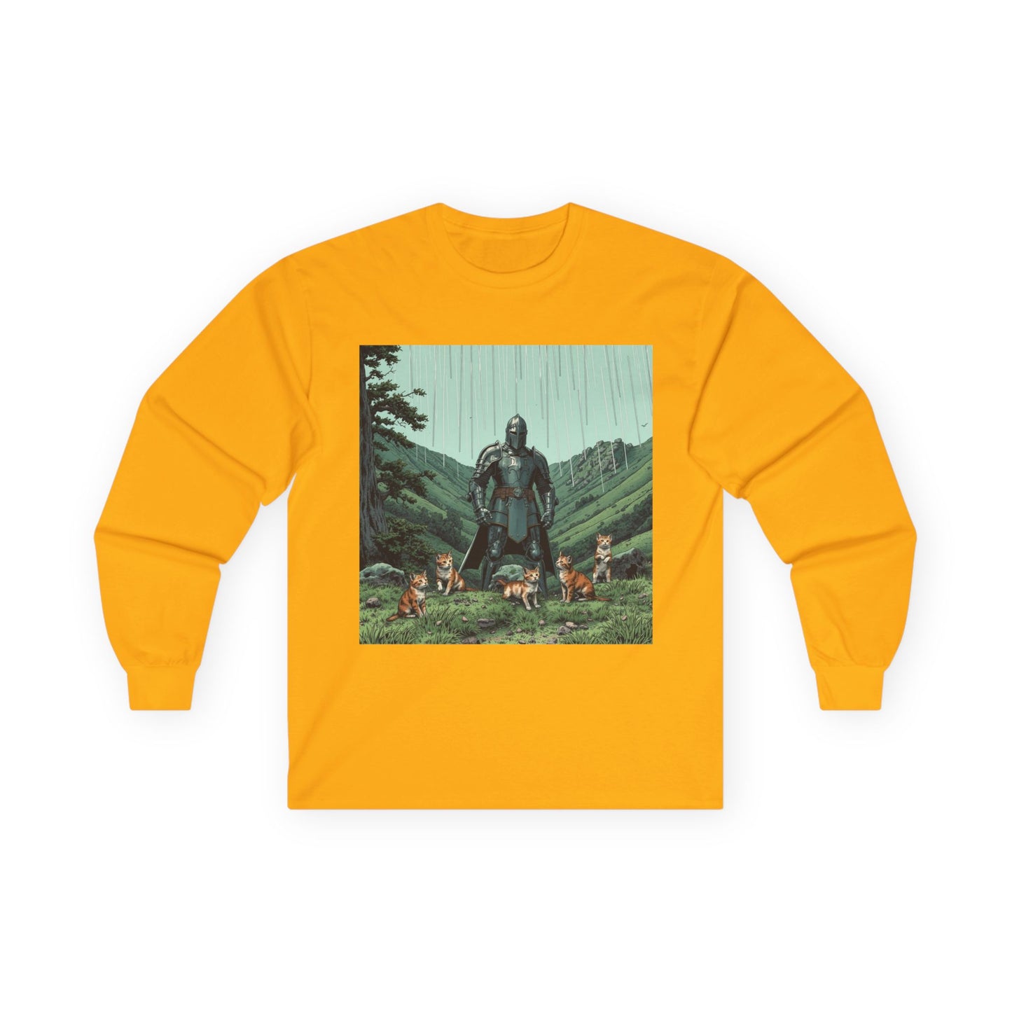 Vintage Comic Cover Knight Of Many Cats Long Sleeve Tee