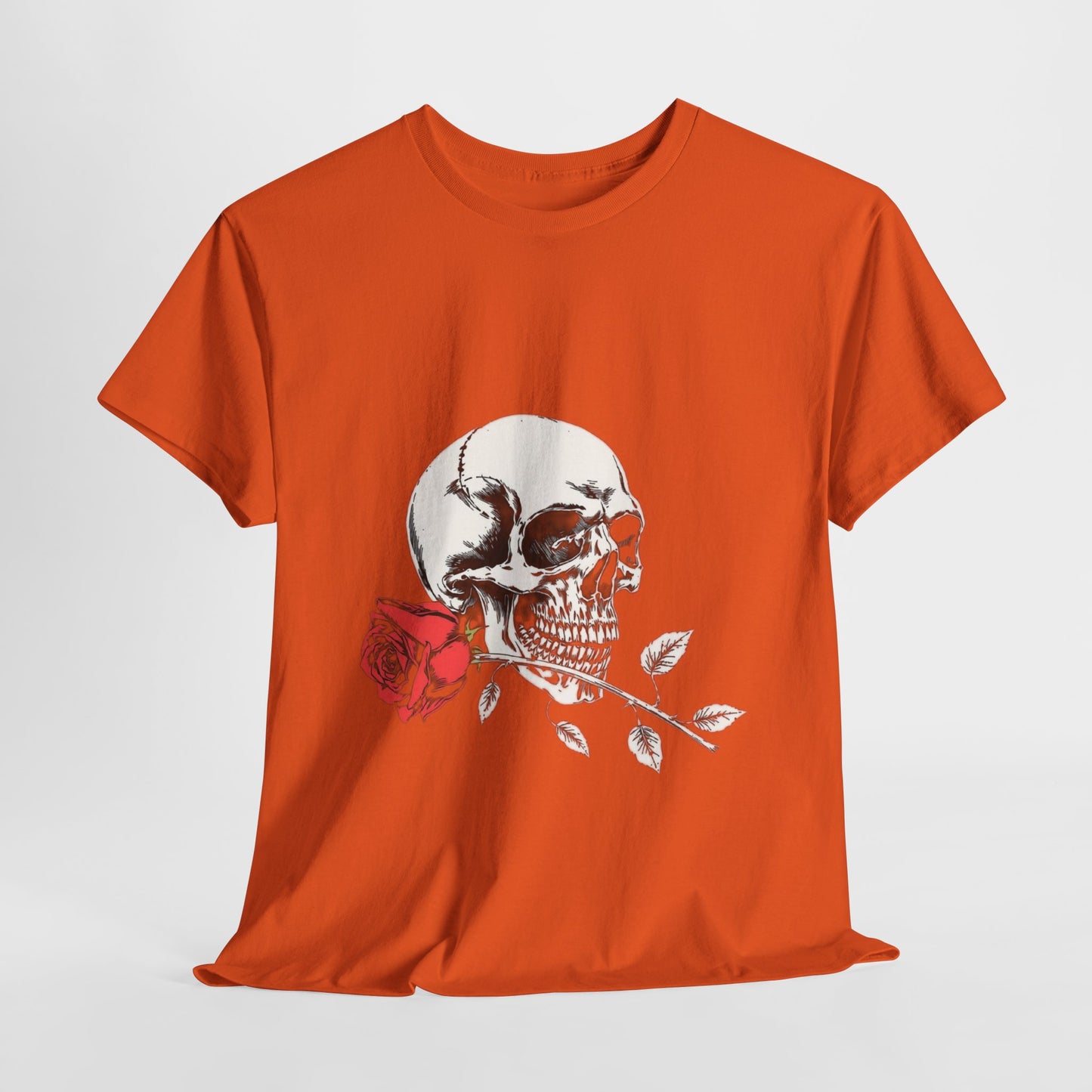 Skelly Goth Skull And Rose Unisex Heavy Cotton Tee