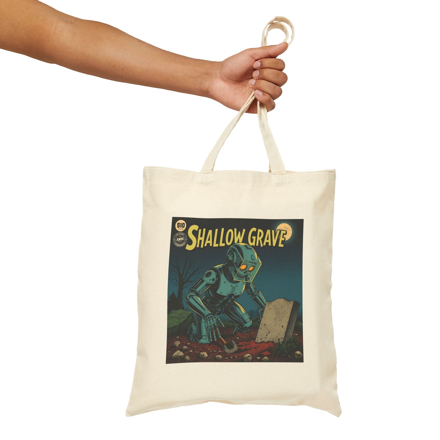 Cotton Canvas Tote Bag 'Shallow Grave'