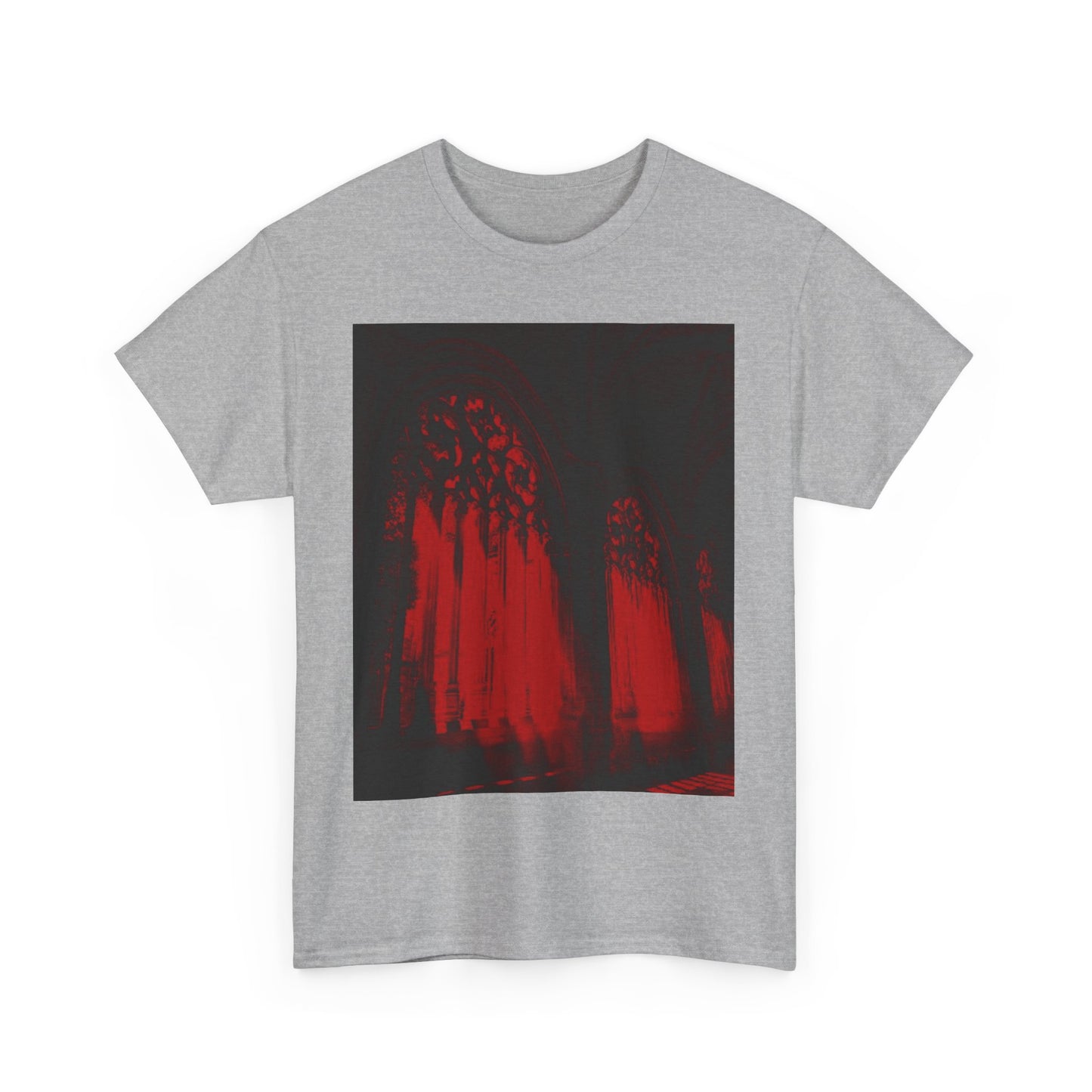 Red Dreams Cathedral Window  Heavy Cotton Tee