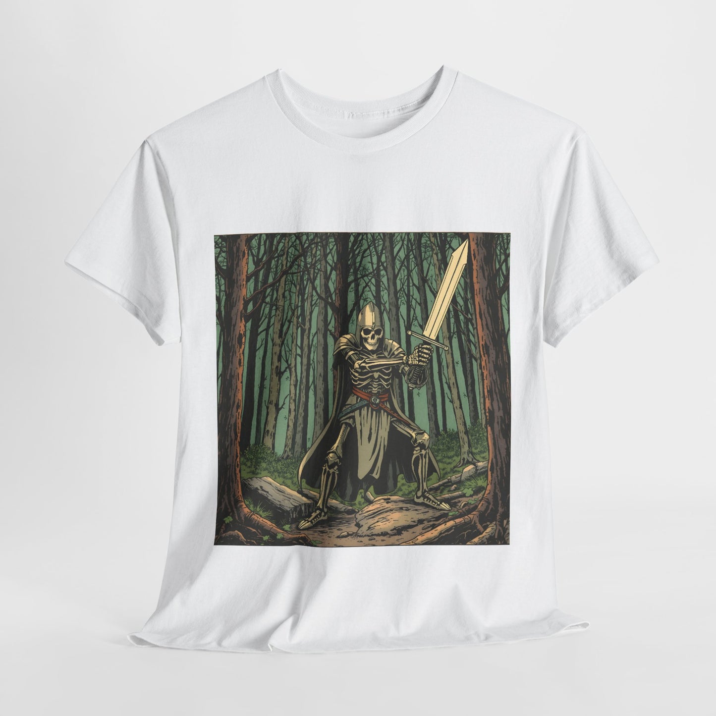 Skelly Goth Fantasy Knight Unisex Heavy Cotton Tee