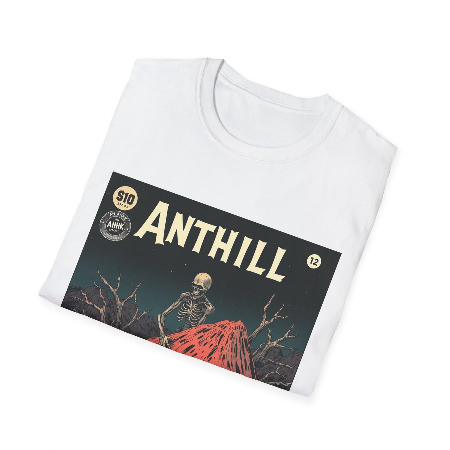 Vintage Comic Cover 'Anthill' Skeleton Art Unisex Softstyle T-Shirt