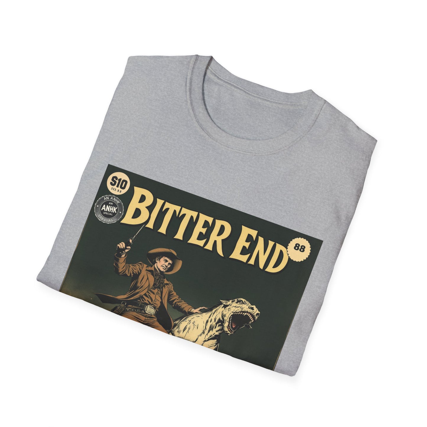 Vintage Comic Cover Western 'Bitter End' Graphic T-Shirt