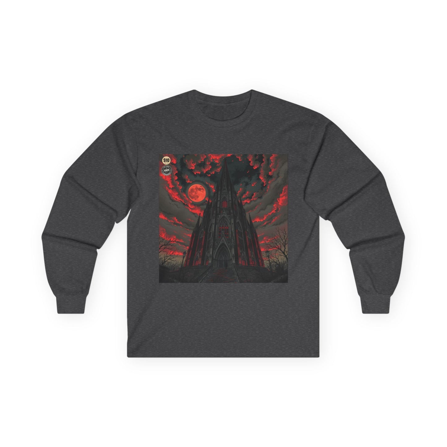 Vintage Comic Cover Cathedral Unisex Long Sleeve Graphic Tee