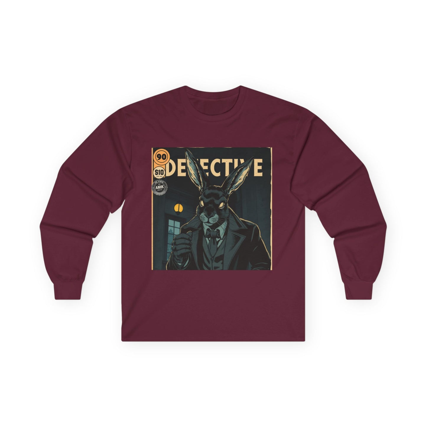 Vintage Comic Cover Detective Rabbit Long Sleeve Tee