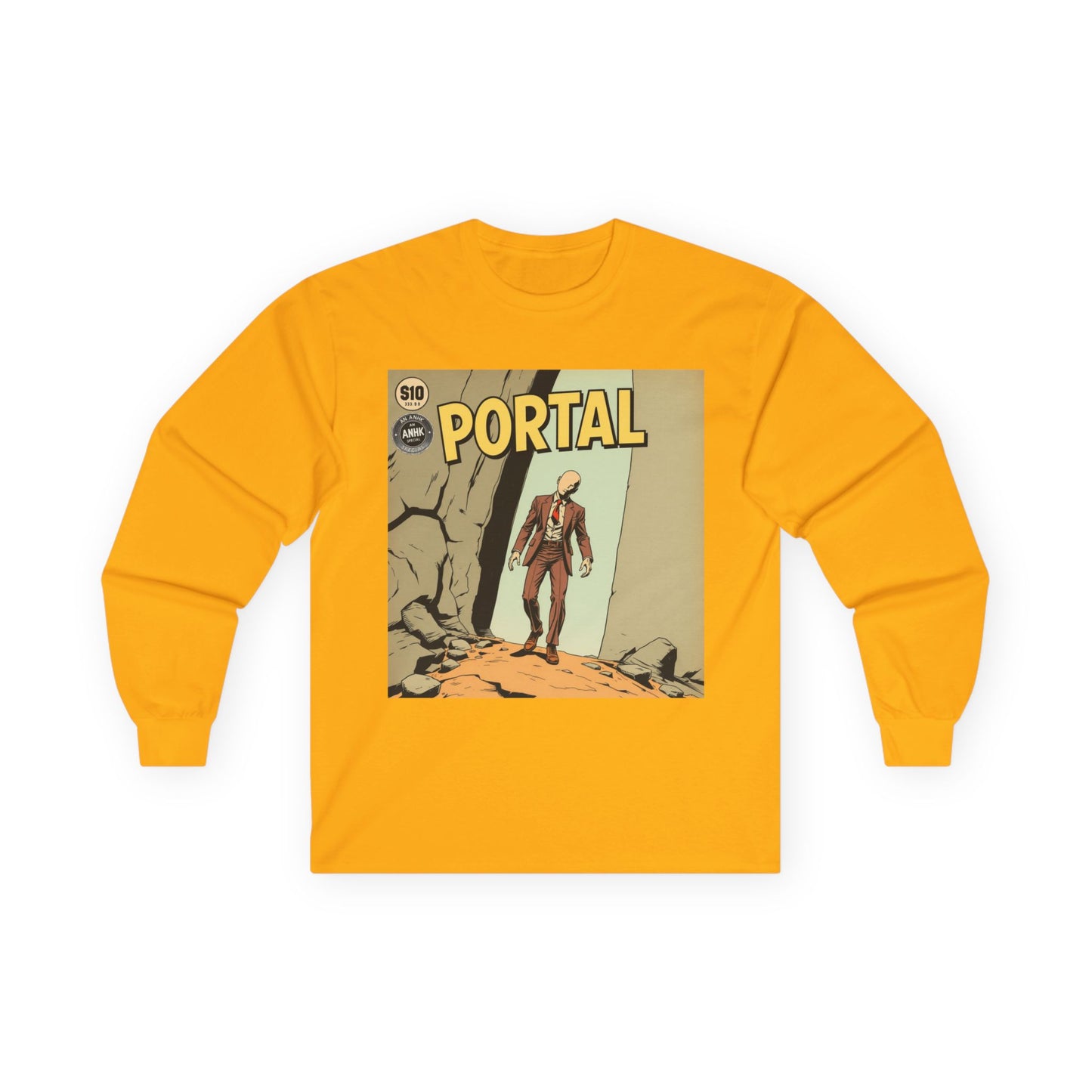 Vintage Comic Cover Style Unisex Long Sleeve Tee - Portal, Graphic T-Shirt
