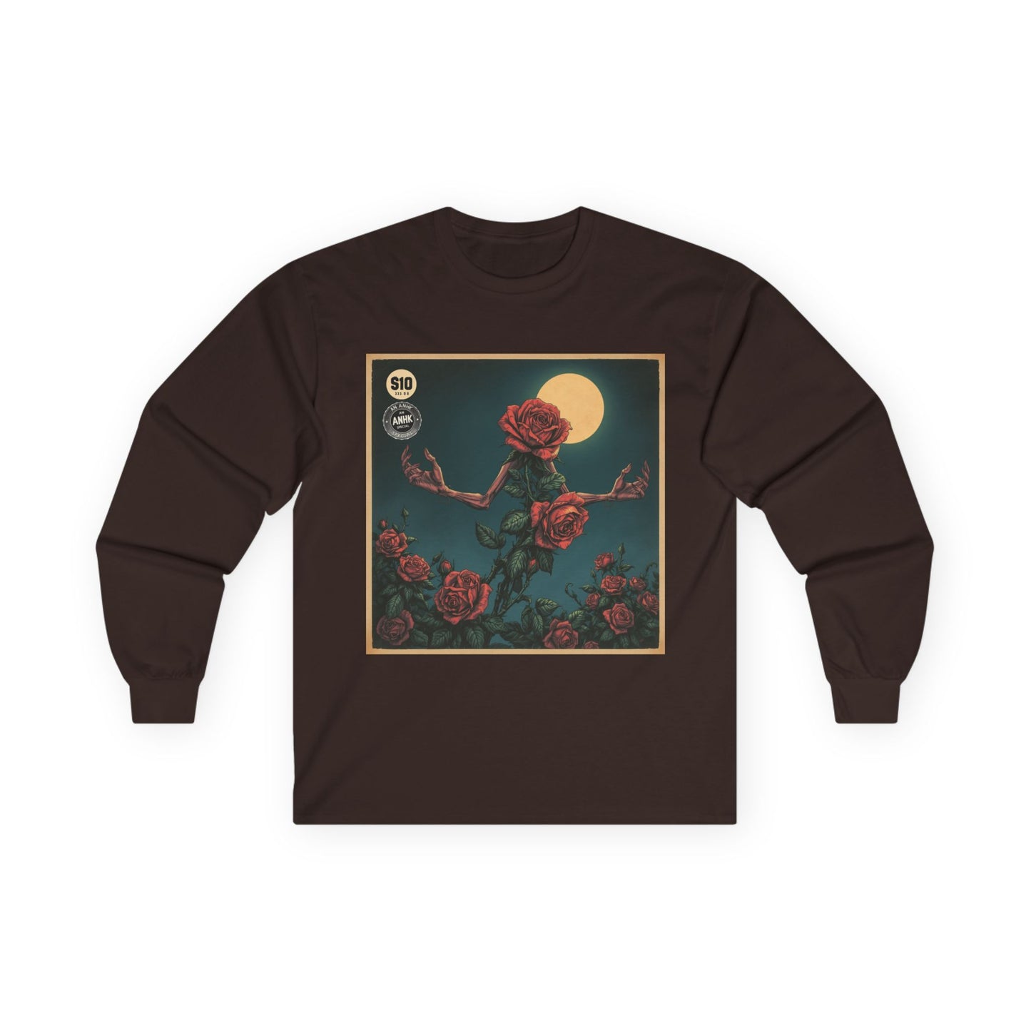 Vintage Comic Cover Mulitdimensional Floral Long Sleeve Tee