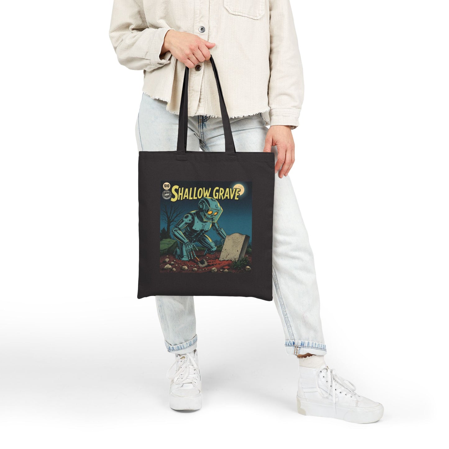 Cotton Canvas Tote Bag 'Shallow Grave'