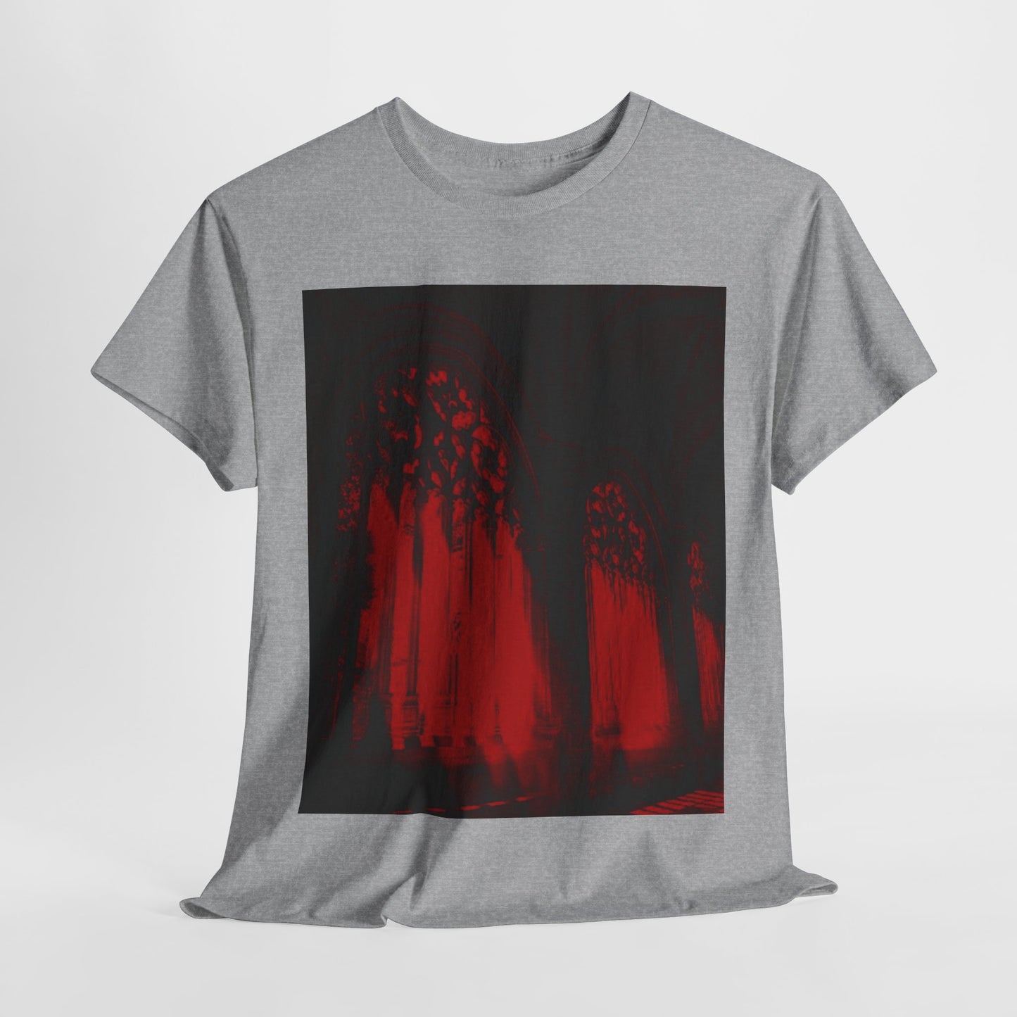 Red Dreams Cathedral Window  Heavy Cotton Tee