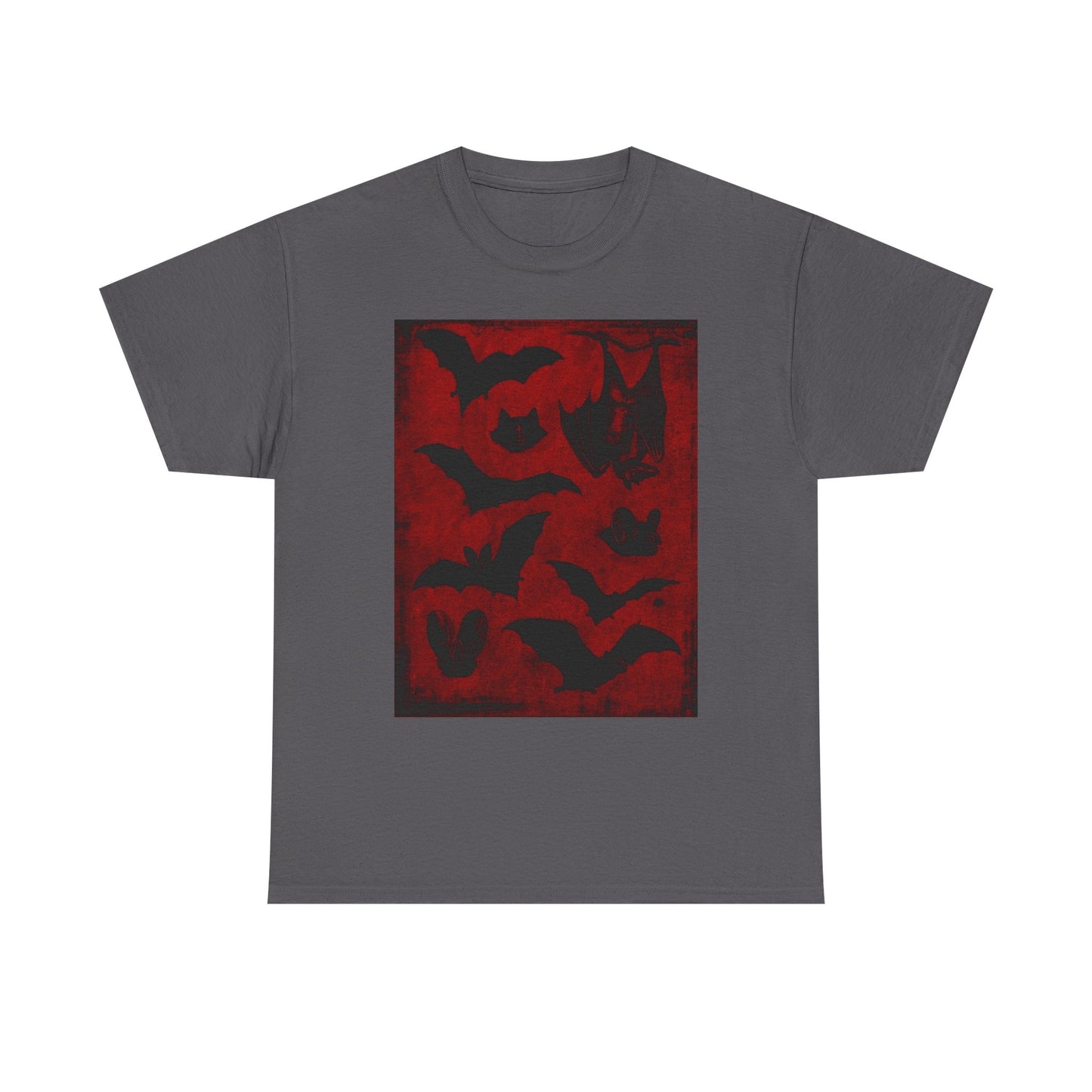 Moody Tee Gothic Bat Print Unisex Heavy Cotton Tee