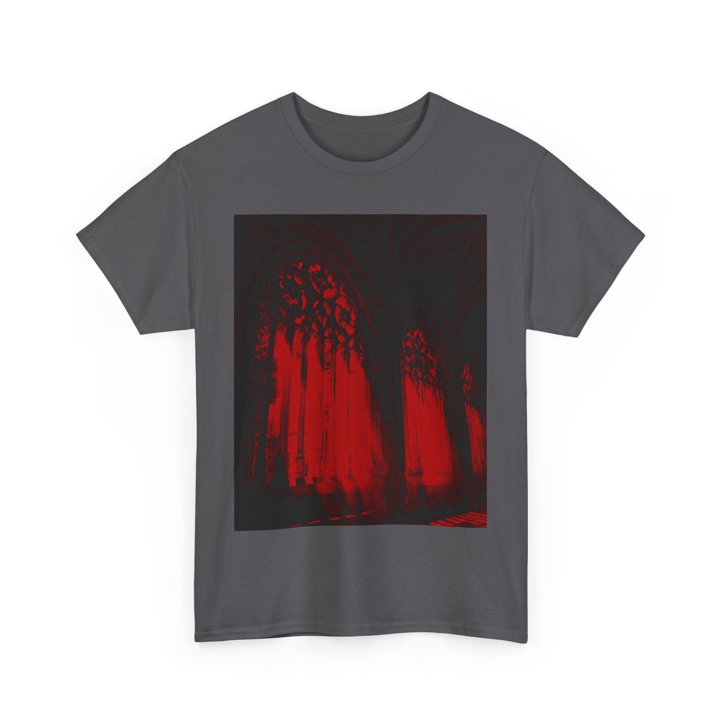 Red Dreams Cathedral Window  Heavy Cotton Tee
