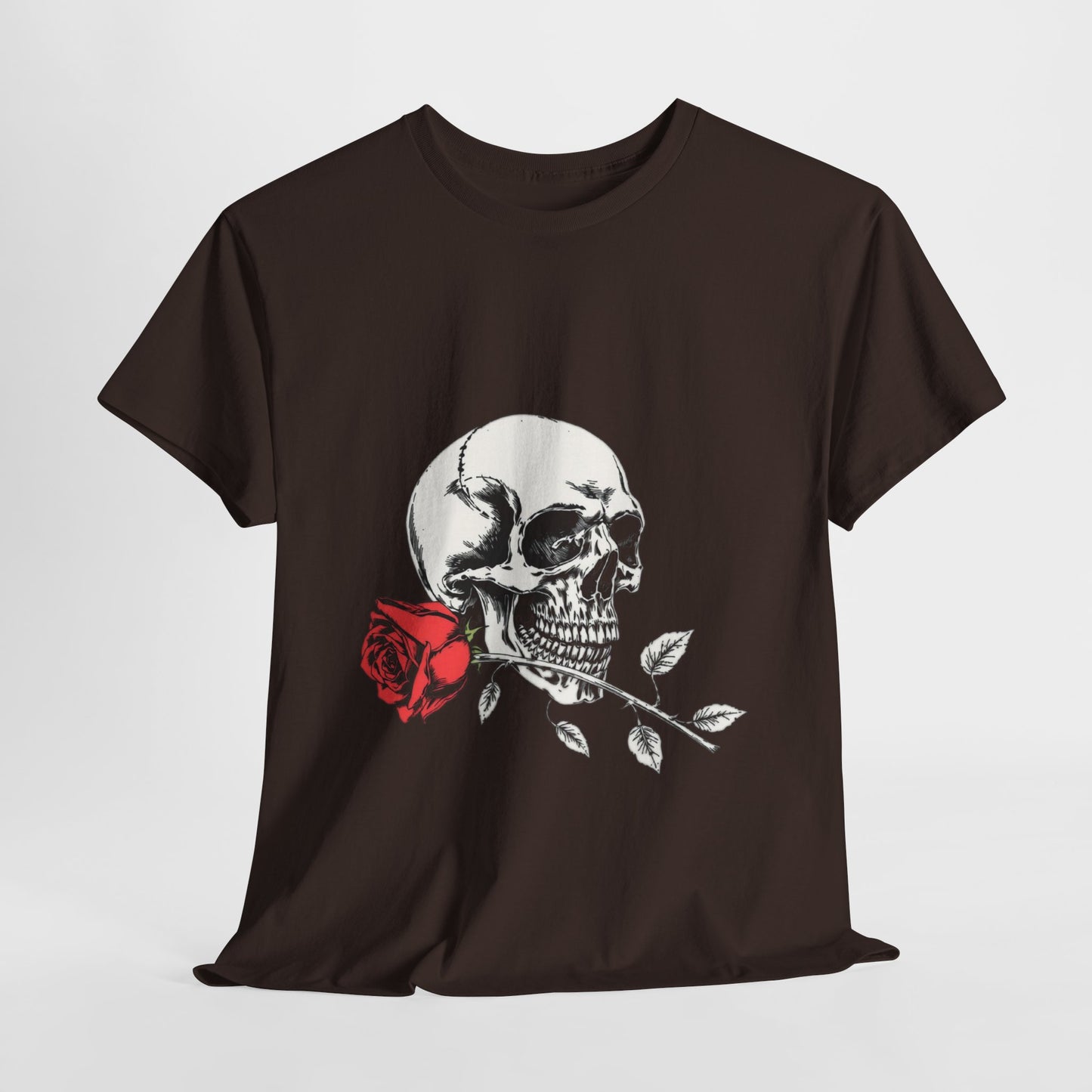 Skelly Goth Skull And Rose Unisex Heavy Cotton Tee