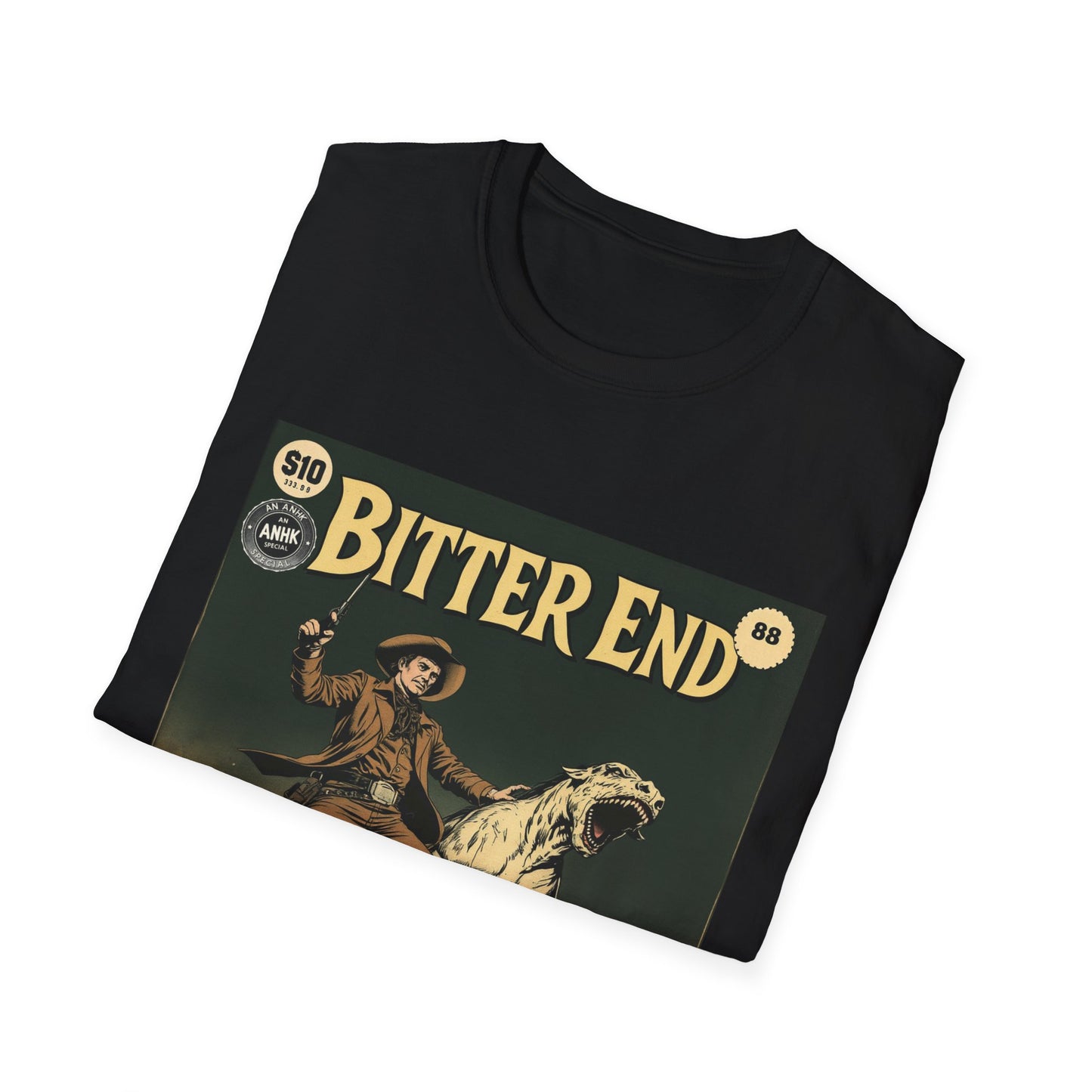 Vintage Comic Cover Western 'Bitter End' Graphic T-Shirt