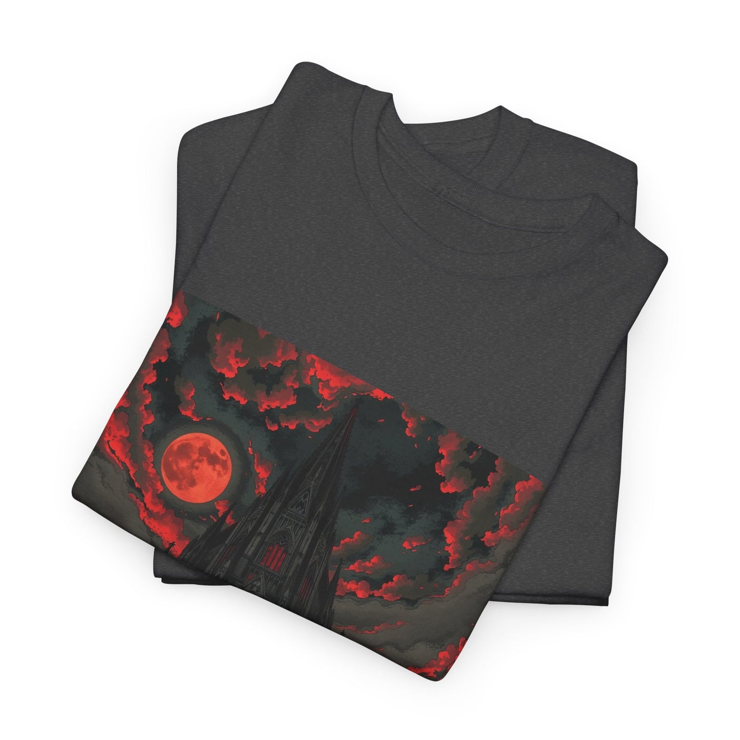 Gothic Cathedral Comic Cover Art Unisex Heavy Cotton Tee