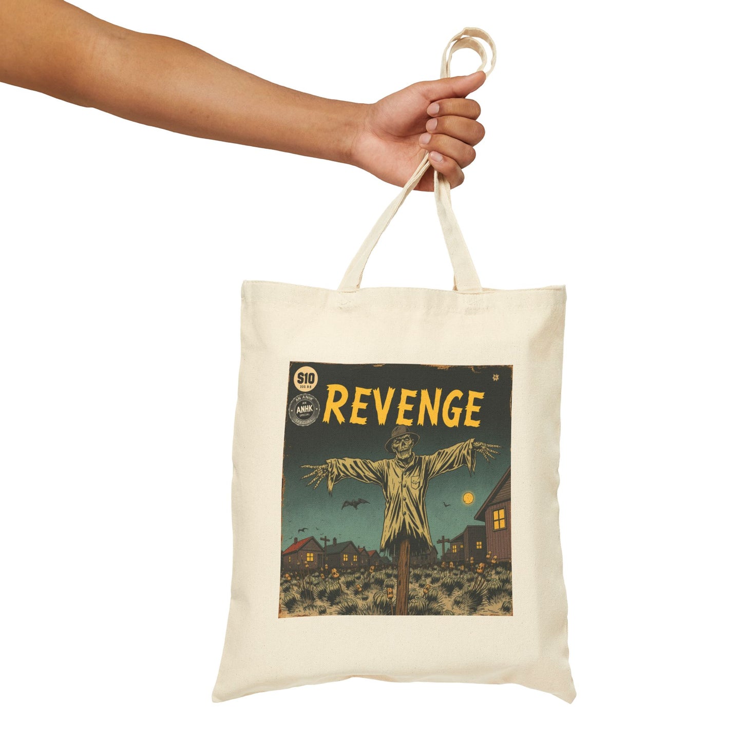Revenge-Themed Cotton Canvas Tote Bag | Eco-Friendly Shopper