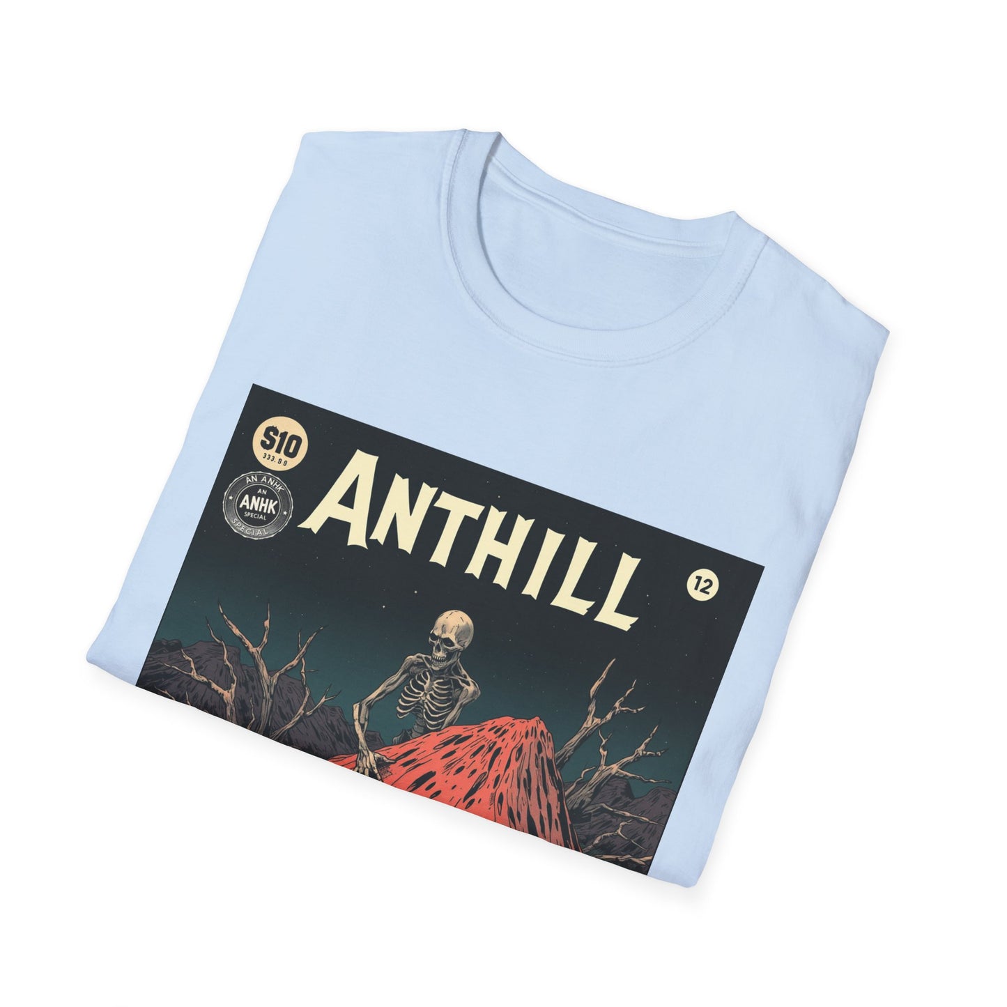Vintage Comic Cover 'Anthill' Skeleton Art Unisex Softstyle T-Shirt