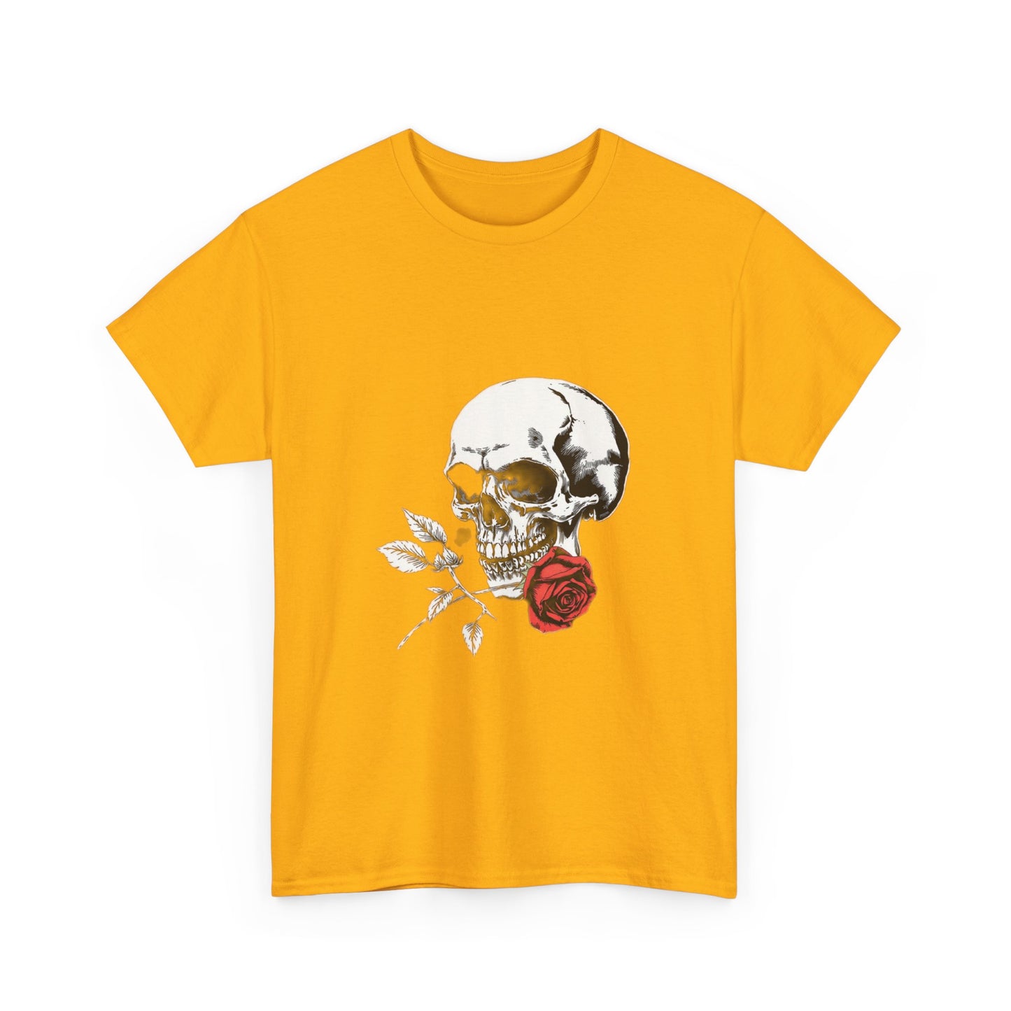 Skelly Goth Skull & Rose Tee - Unisex Heavy Cotton T-Shirt