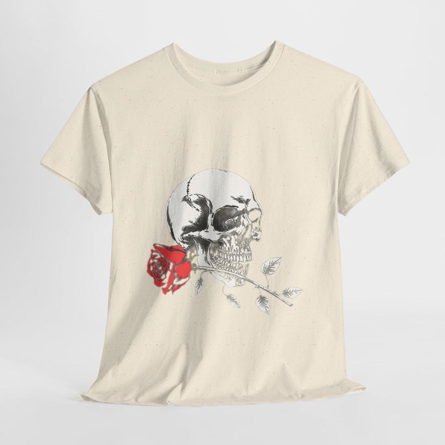 Skelly Goth Skull And Rose Unisex Heavy Cotton Tee