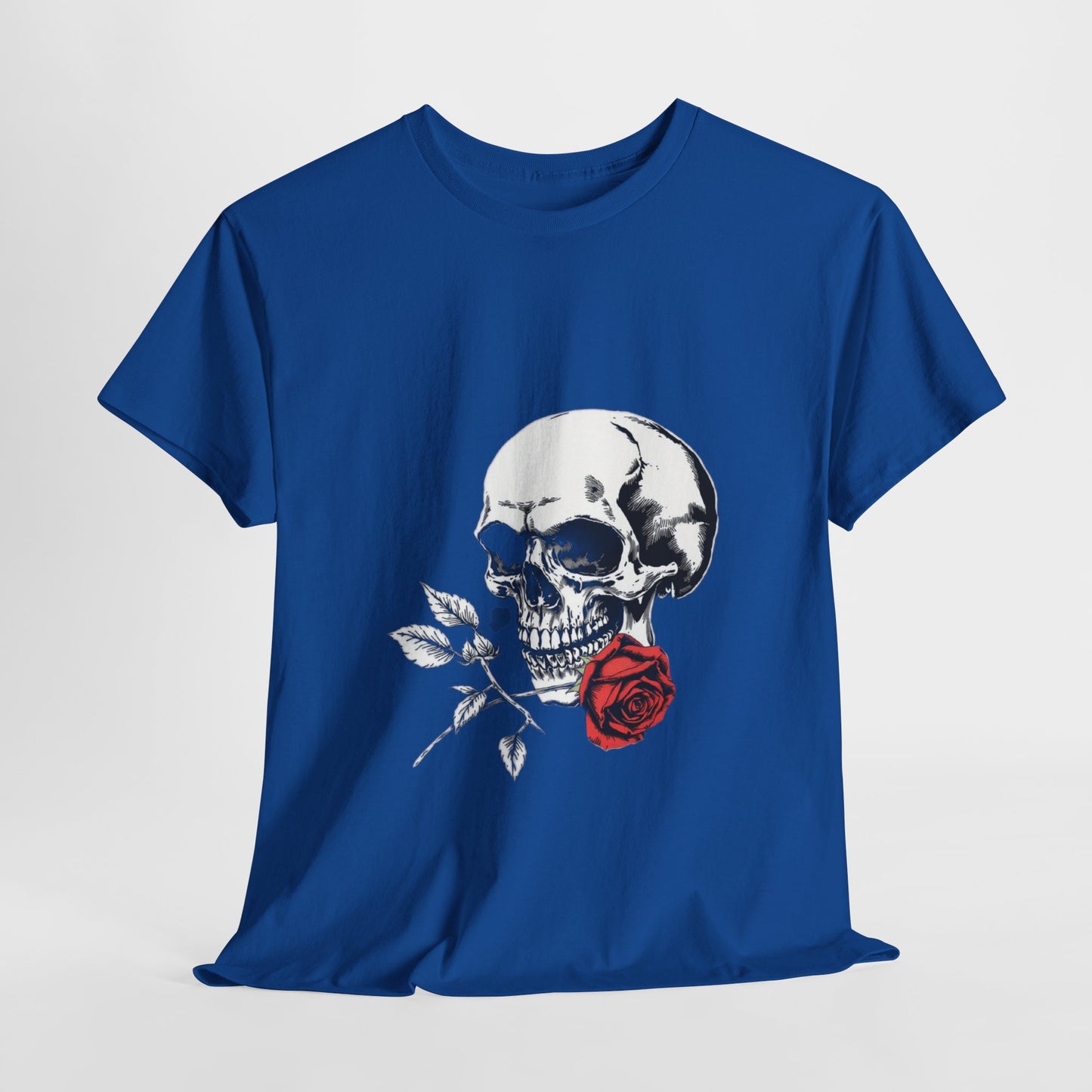 Skelly Goth Skull & Rose Tee - Unisex Heavy Cotton T-Shirt