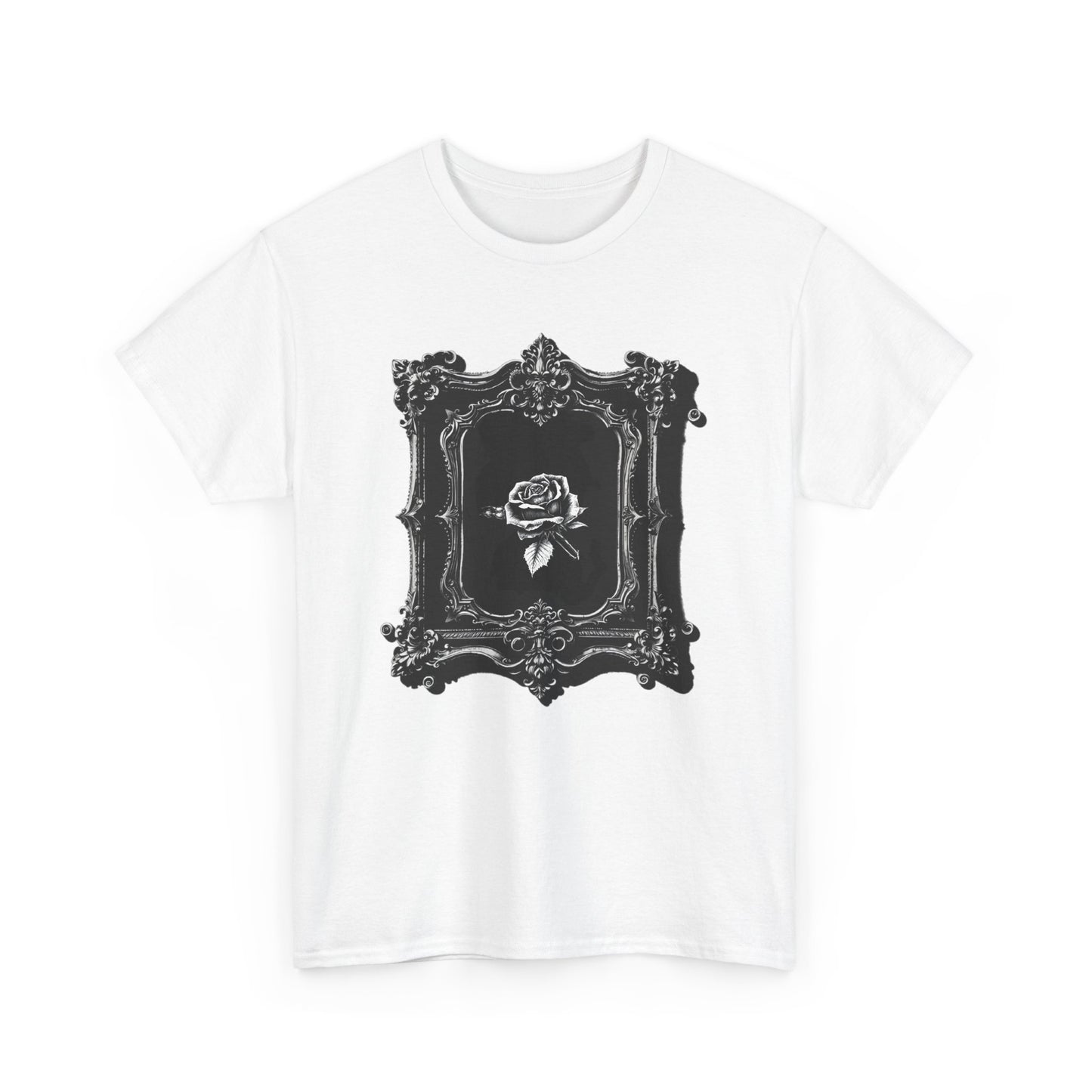 Gothic Y2k Rose Frame Unisex Heavy Cotton Tee
