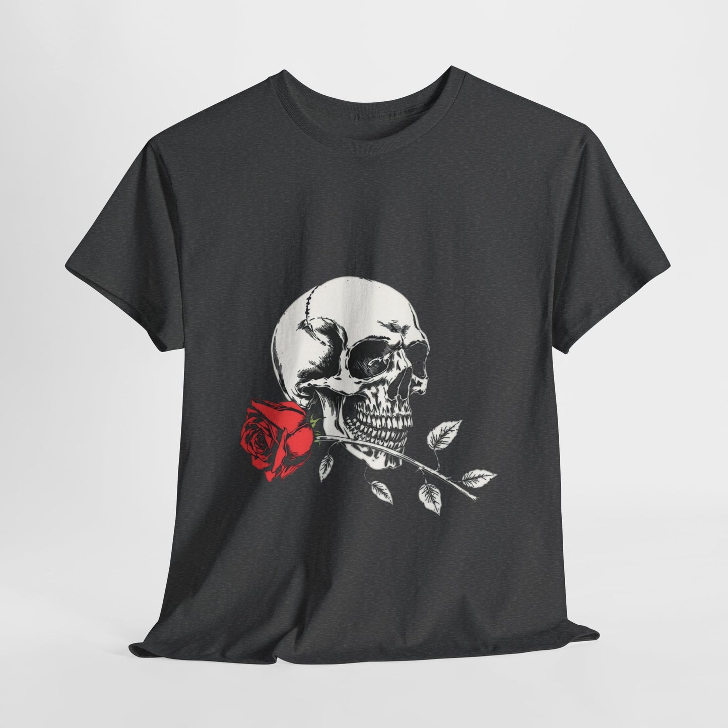 Skelly Goth Skull And Rose Unisex Heavy Cotton Tee