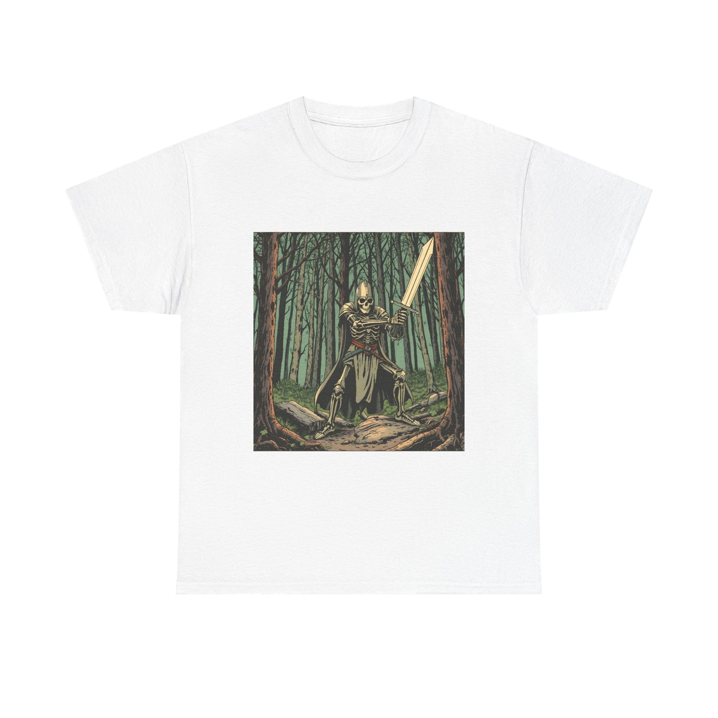 Skelly Goth Fantasy Knight Unisex Heavy Cotton Tee