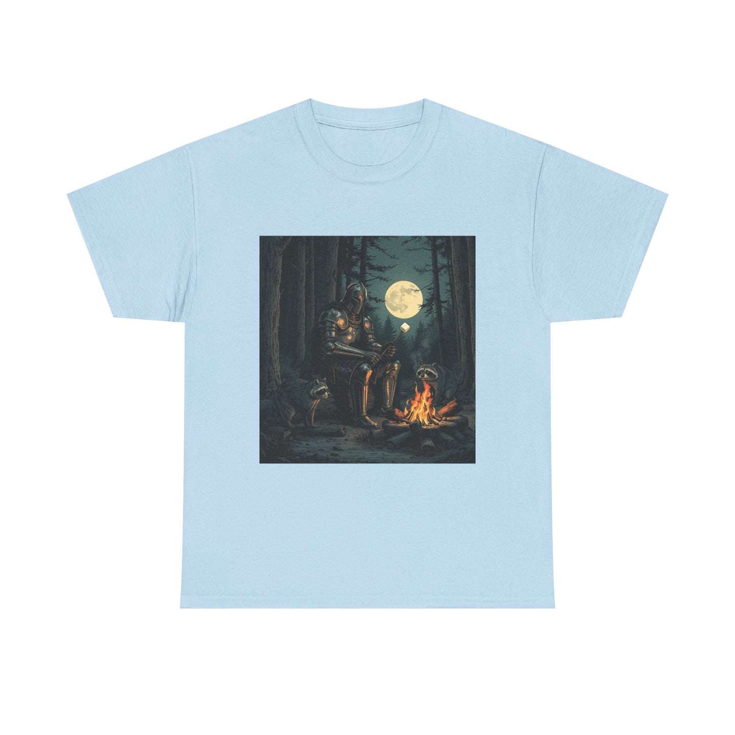 Vintage Comic Cover Knight Of Marshmallows Moonlit Campfire Unisex Tee