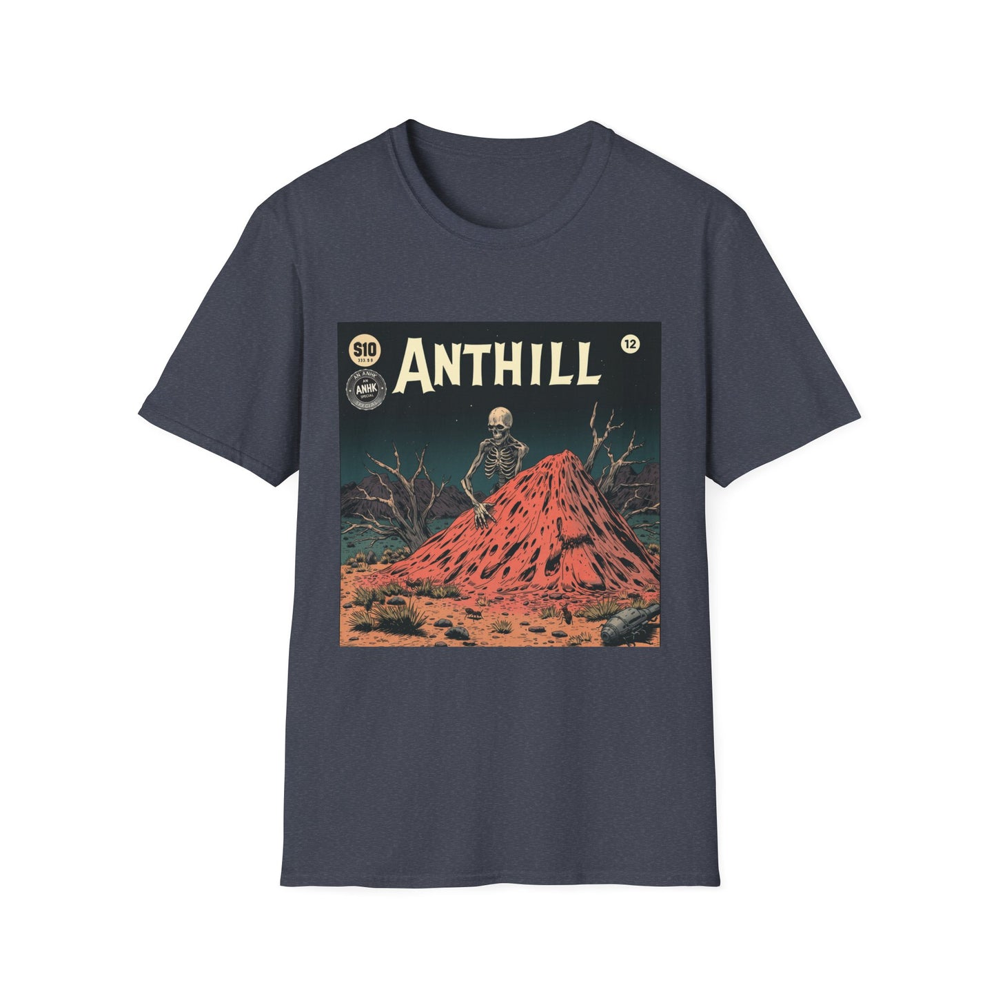 Vintage Comic Cover 'Anthill' Skeleton Art Unisex Softstyle T-Shirt