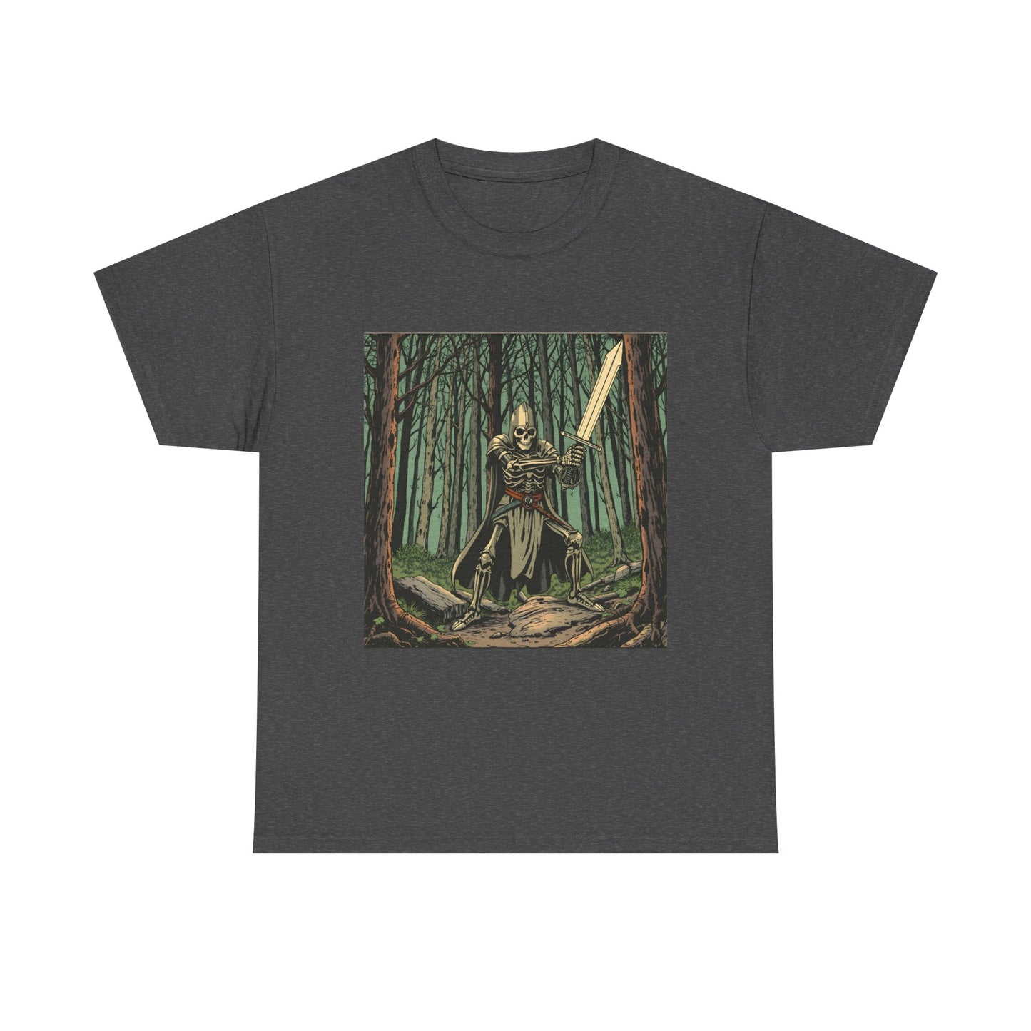 Skelly Goth Fantasy Knight Unisex Heavy Cotton Tee