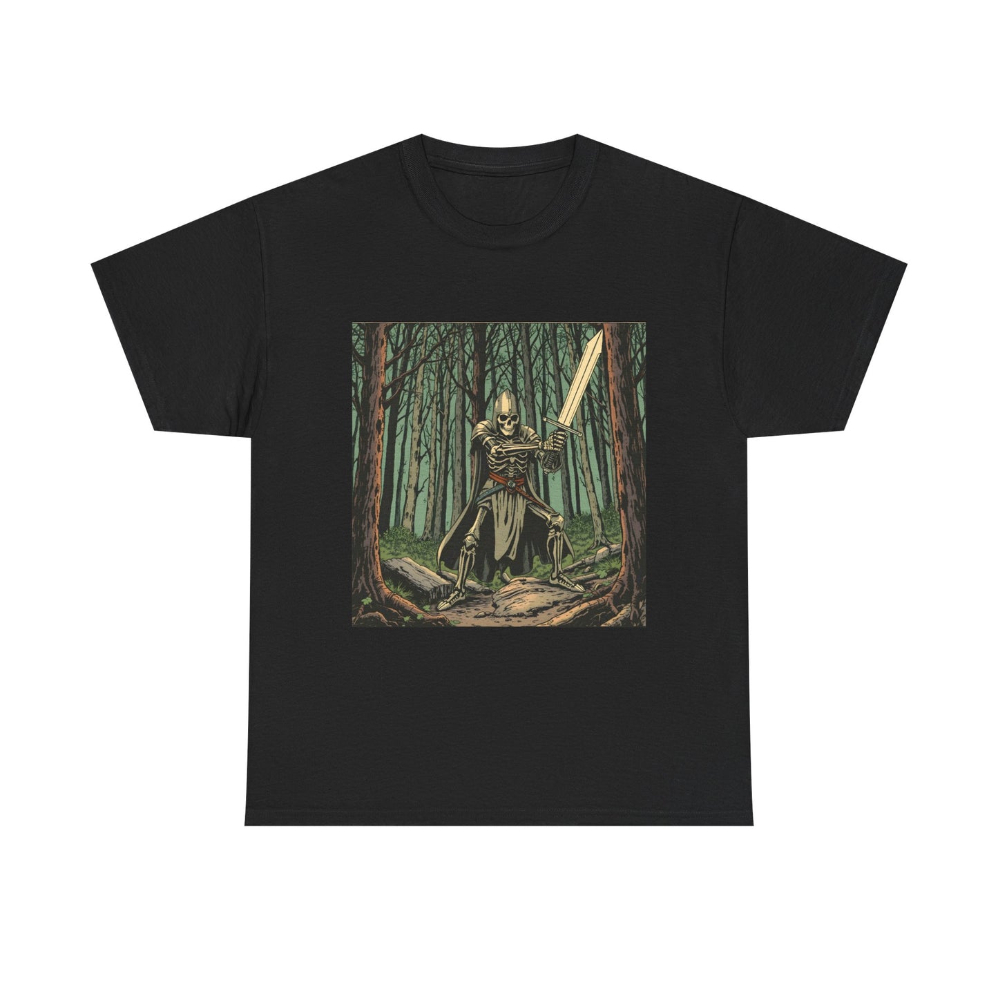 Skelly Goth Fantasy Knight Unisex Heavy Cotton Tee