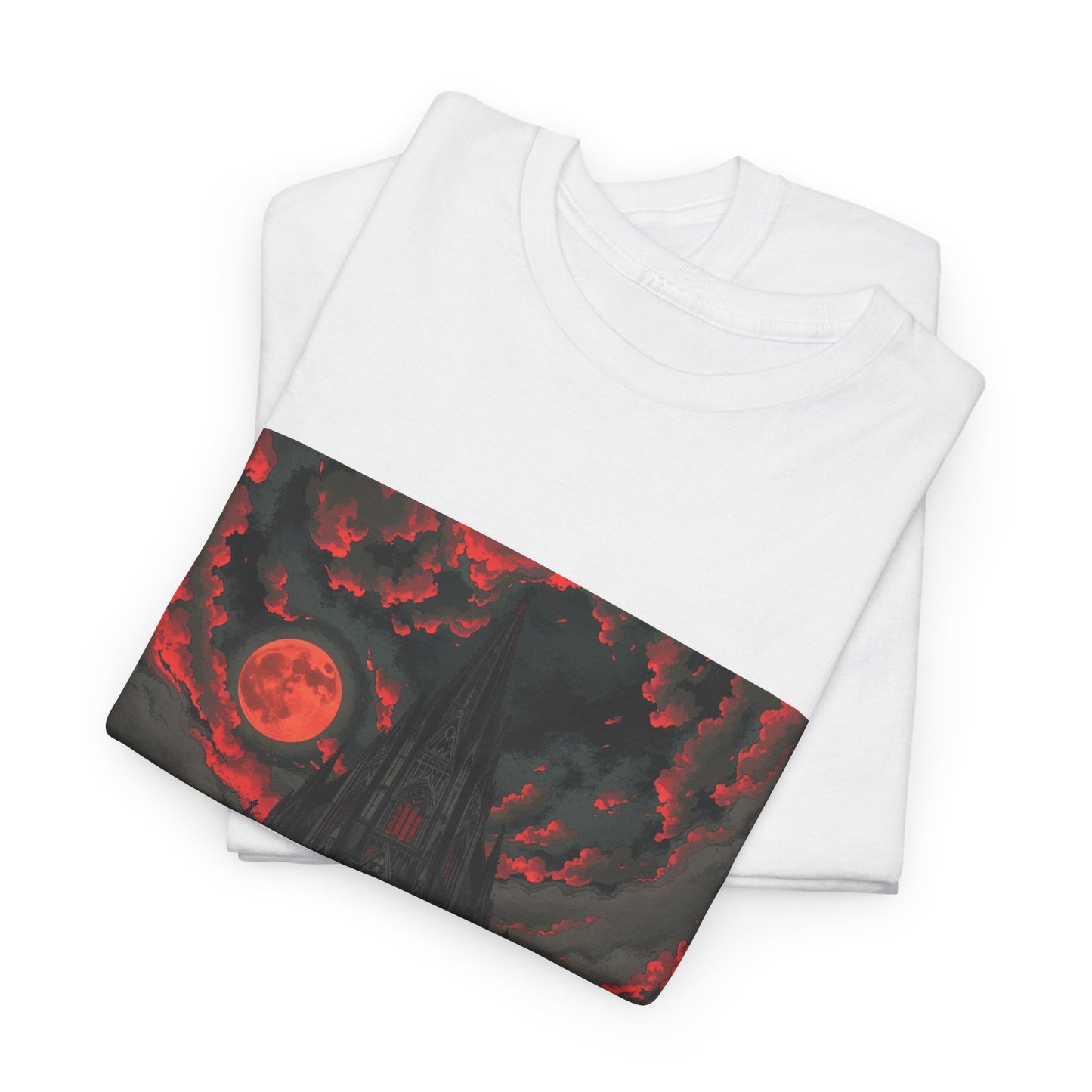 Gothic Cathedral Comic Cover Art Unisex Heavy Cotton Tee