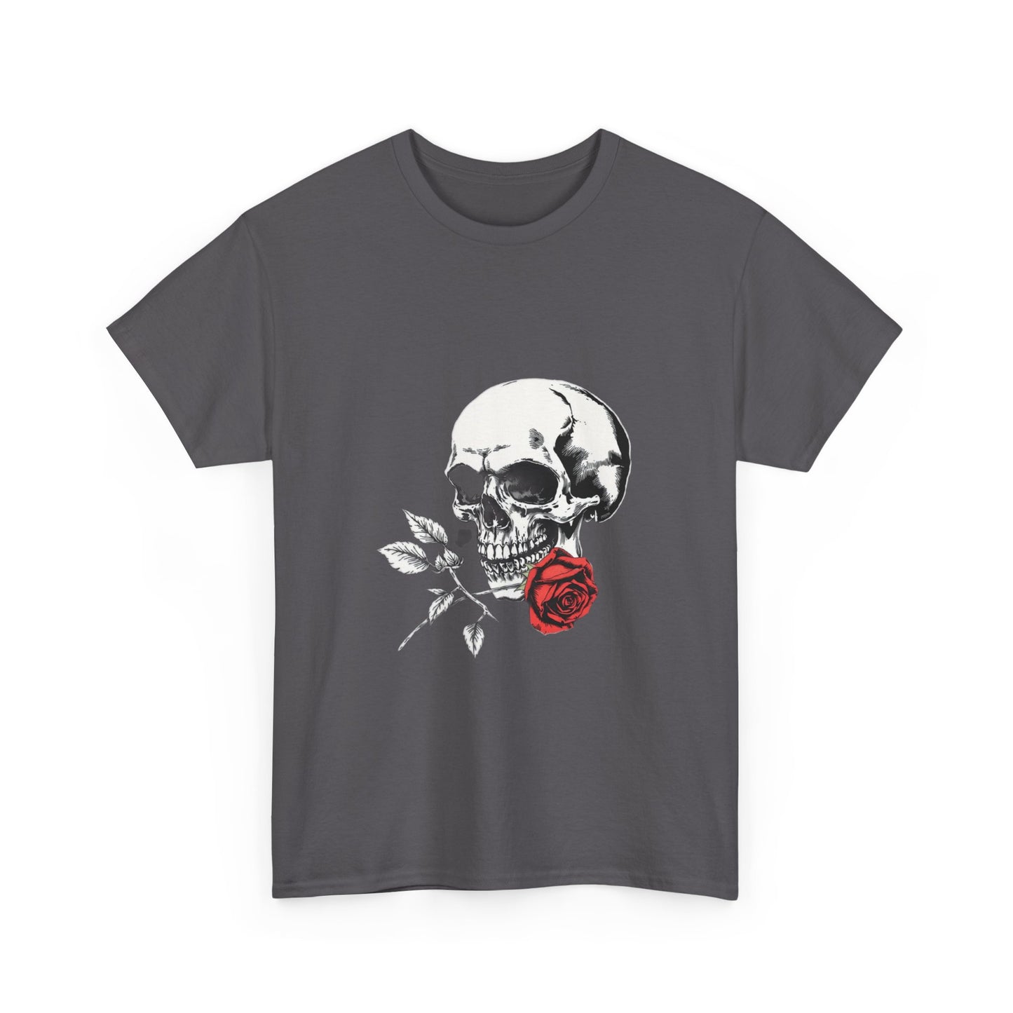 Skelly Goth Skull & Rose Tee - Unisex Heavy Cotton T-Shirt