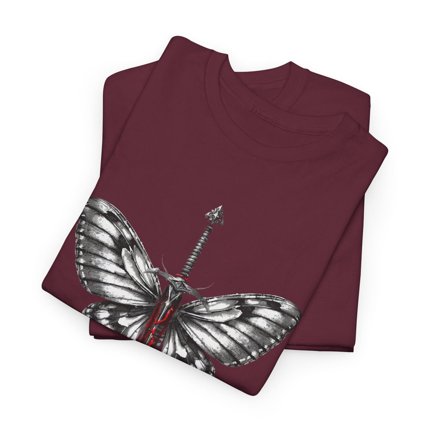 Gothic Y2k Butterfly Sword Graphic Tee