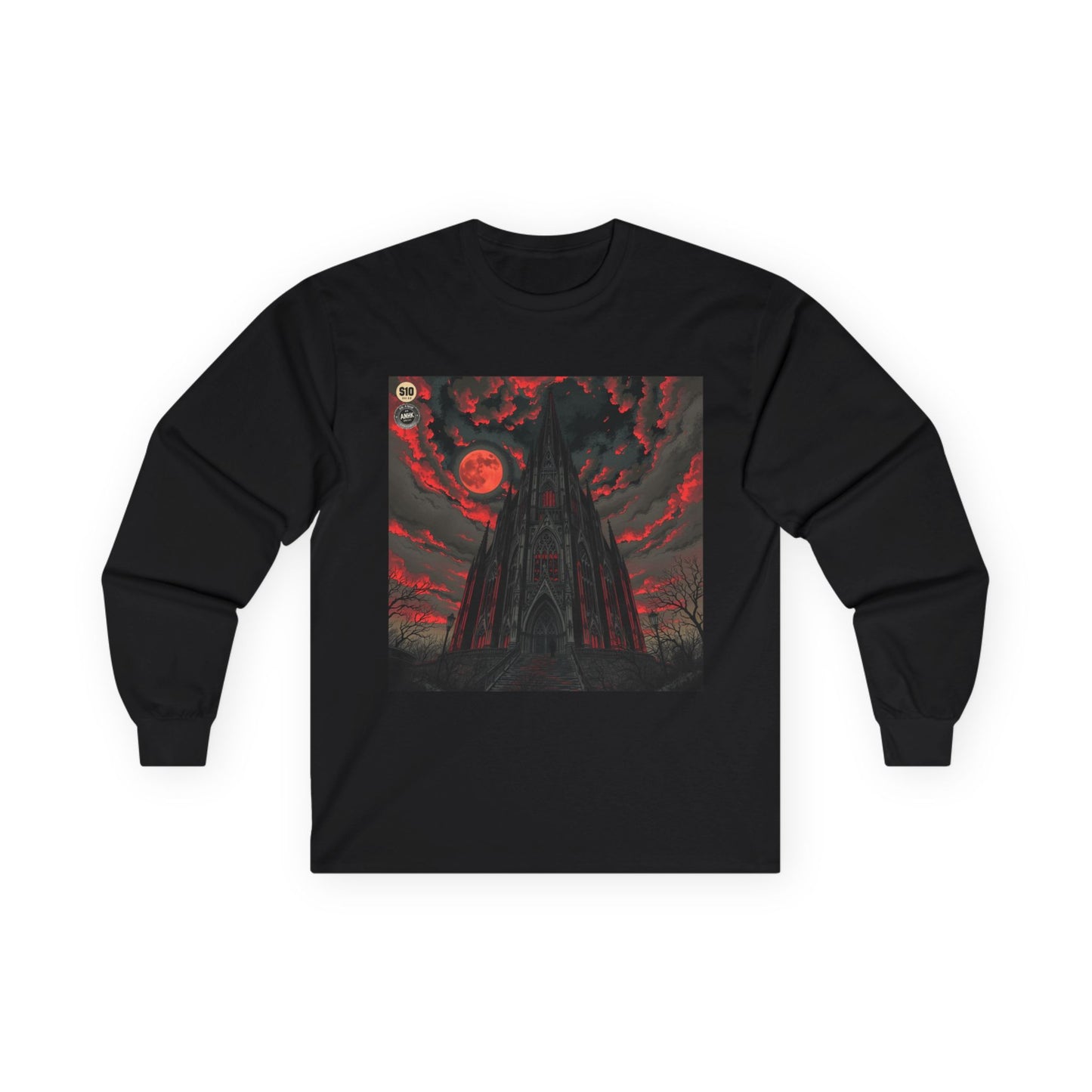 Vintage Comic Cover Cathedral Unisex Long Sleeve Graphic Tee