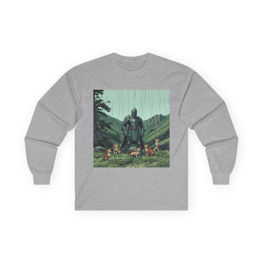 Vintage Comic Cover Knight Of Many Cats Long Sleeve Tee