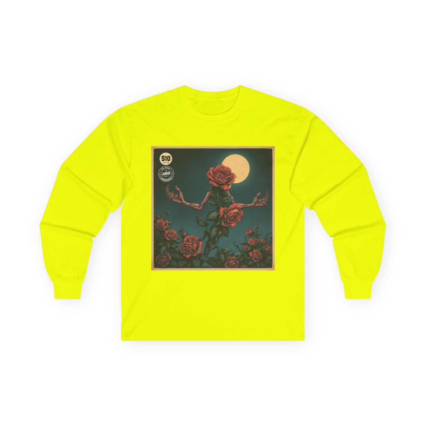 Vintage Comic Cover Mulitdimensional Floral Long Sleeve Tee