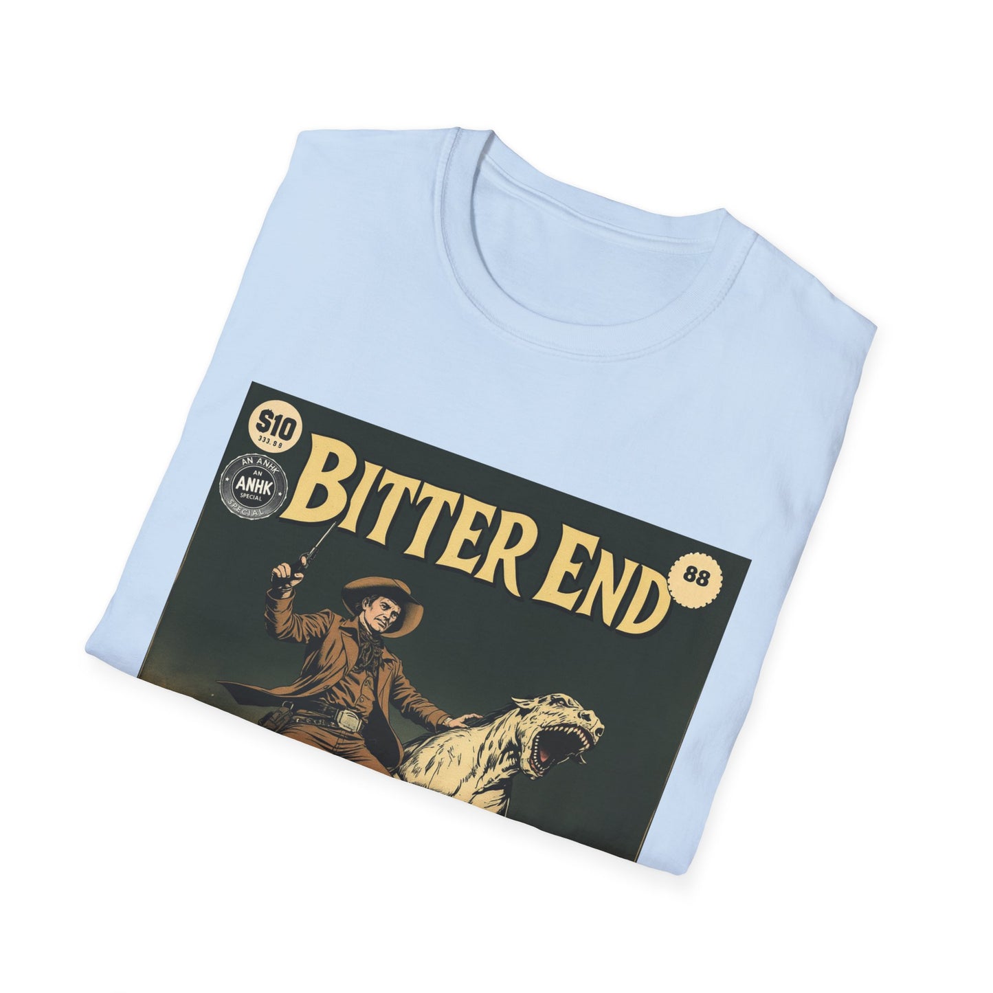 Vintage Comic Cover Western 'Bitter End' Graphic T-Shirt