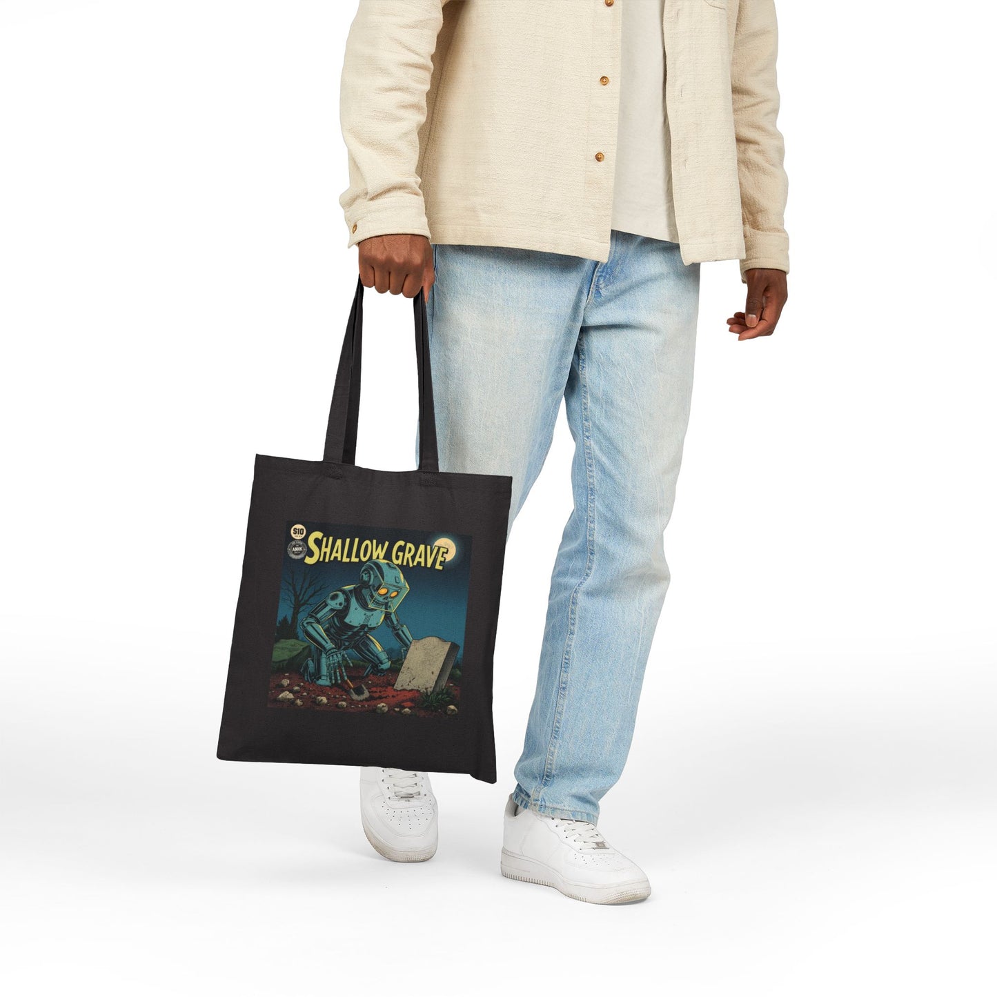 Cotton Canvas Tote Bag 'Shallow Grave'