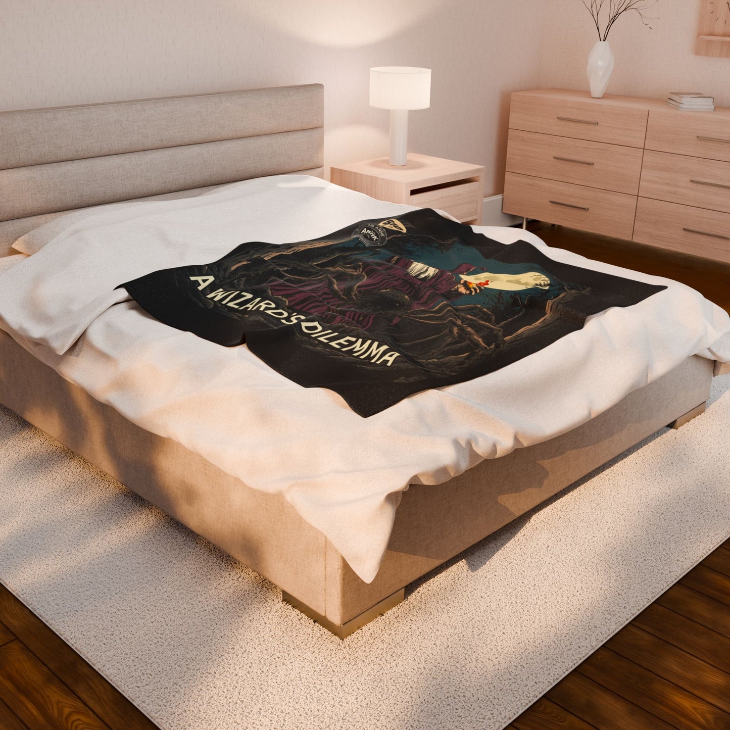 Vintage Comic Cover Wizard's Dilemma Velveteen Blanket