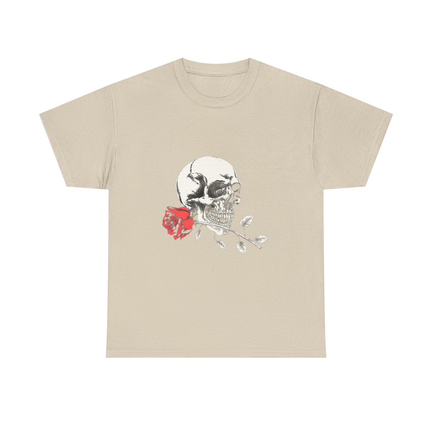 Skelly Goth Skull And Rose Unisex Heavy Cotton Tee