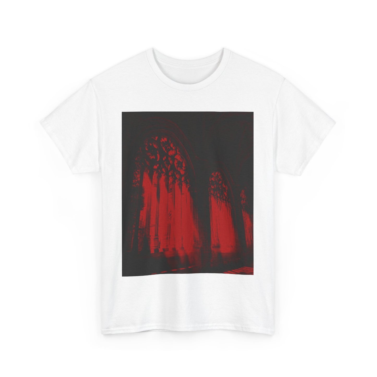 Red Dreams Cathedral Window  Heavy Cotton Tee