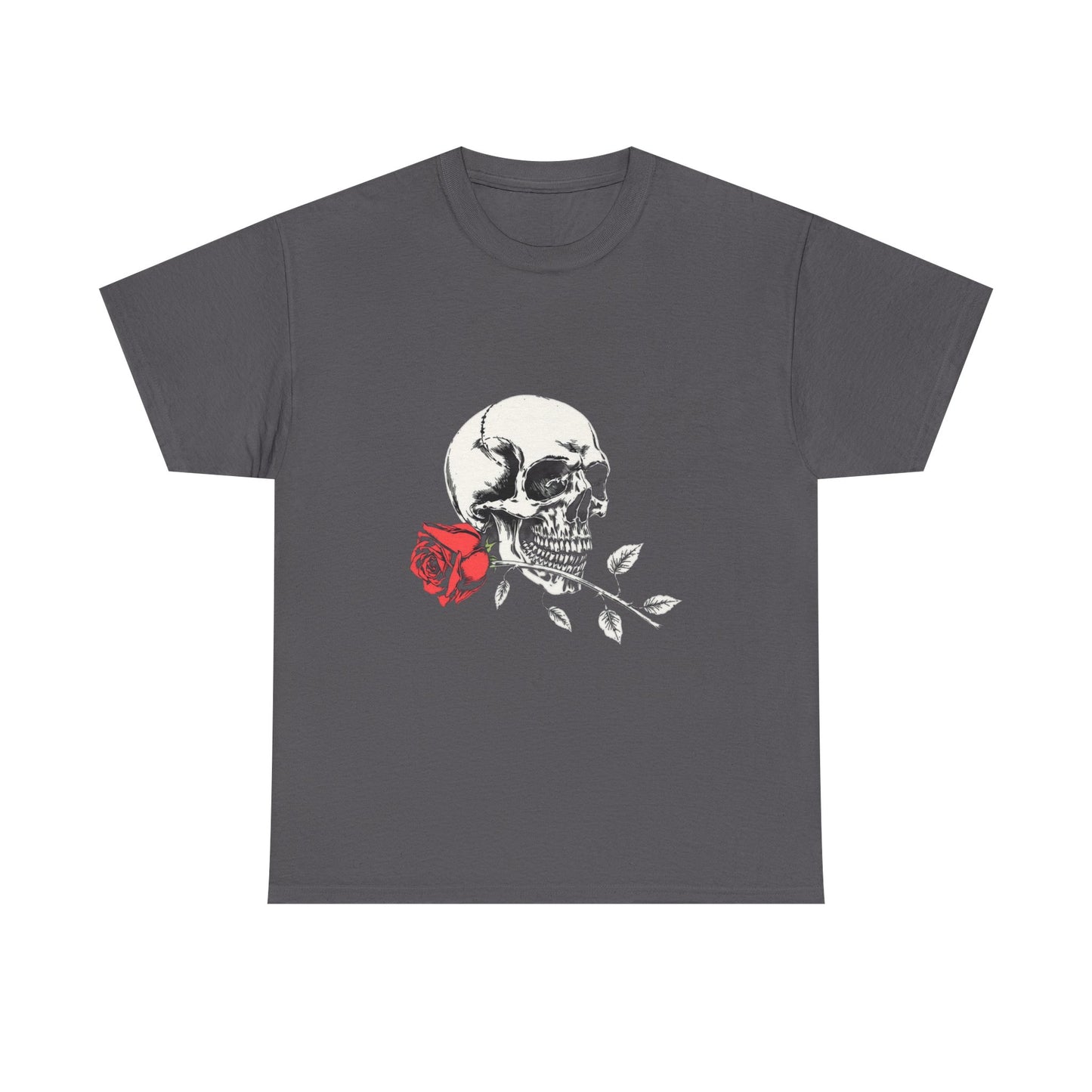 Skelly Goth Skull And Rose Unisex Heavy Cotton Tee