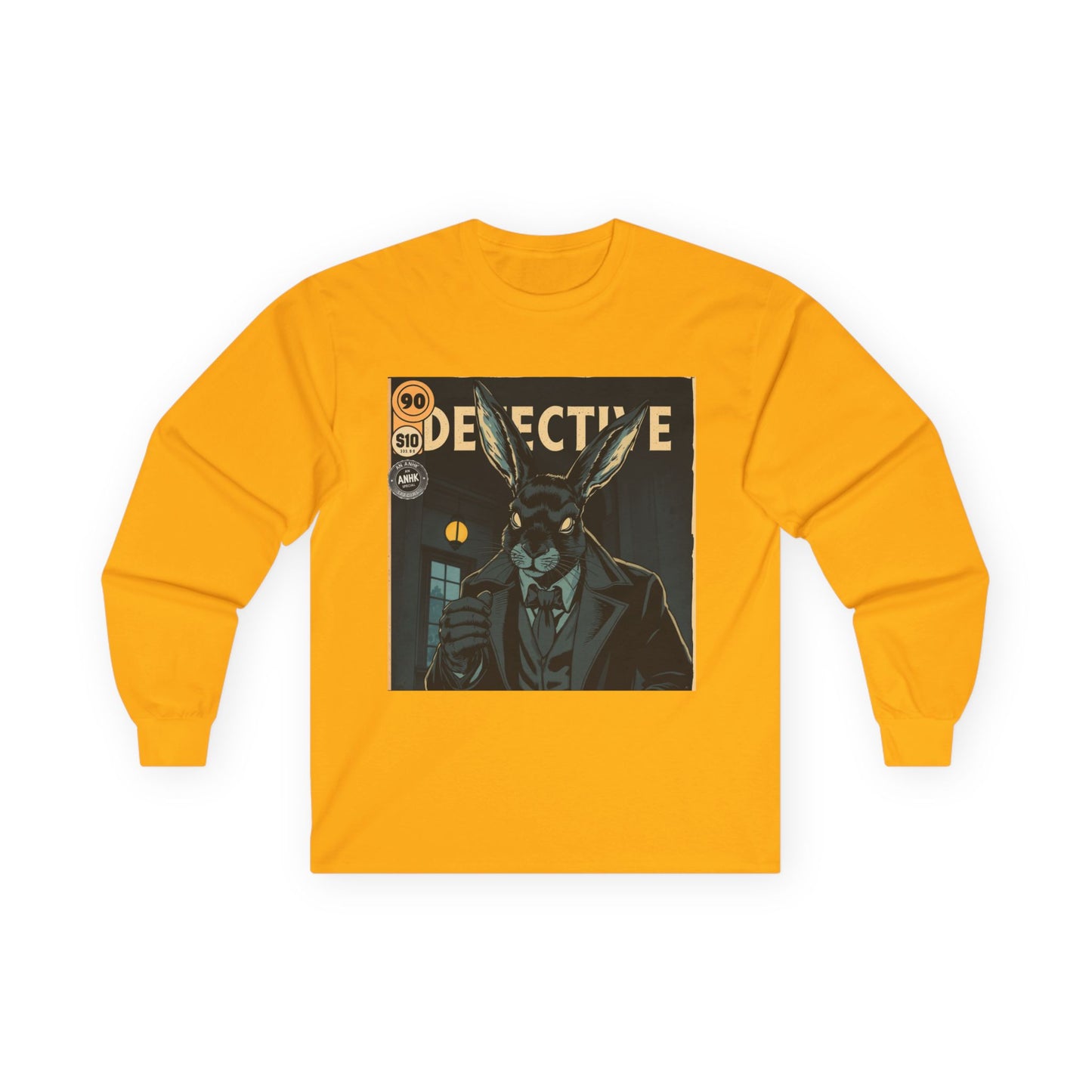Vintage Comic Cover Detective Rabbit Long Sleeve Tee