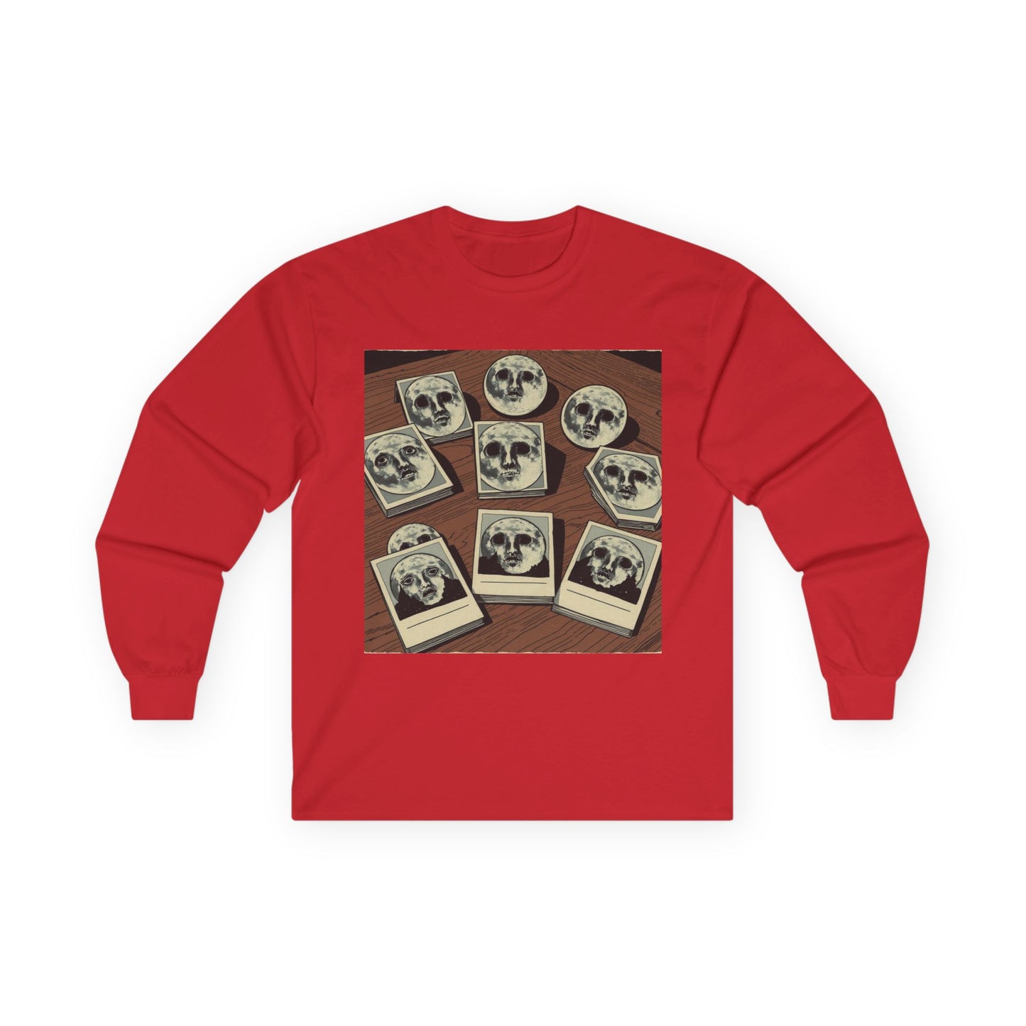 Vintage Comic Cover-Inspired 'Moon Cards' Long Sleeve Tee